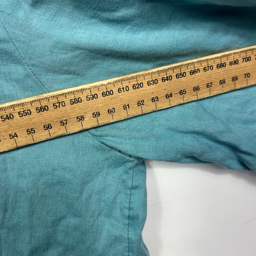 Sussan Teal Linen Oversized Shirt - Size 14 - Image 5
