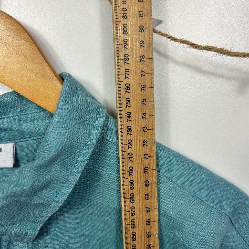 Sussan Teal Linen Oversized Shirt - Size 14 - Image 6