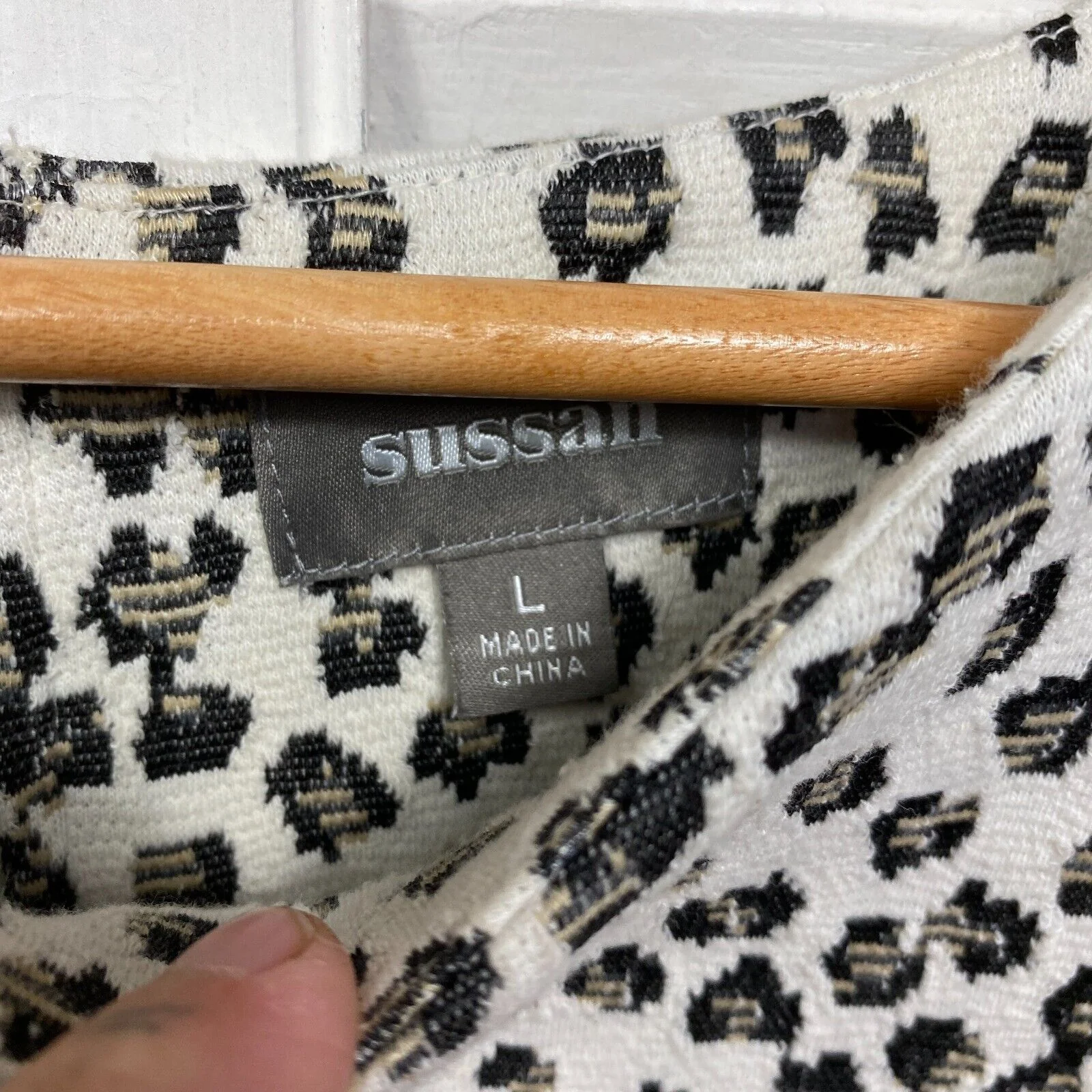 Sussan Top Large Size 14 Animal Print Long Sleeve Cotton Blend - Image 4