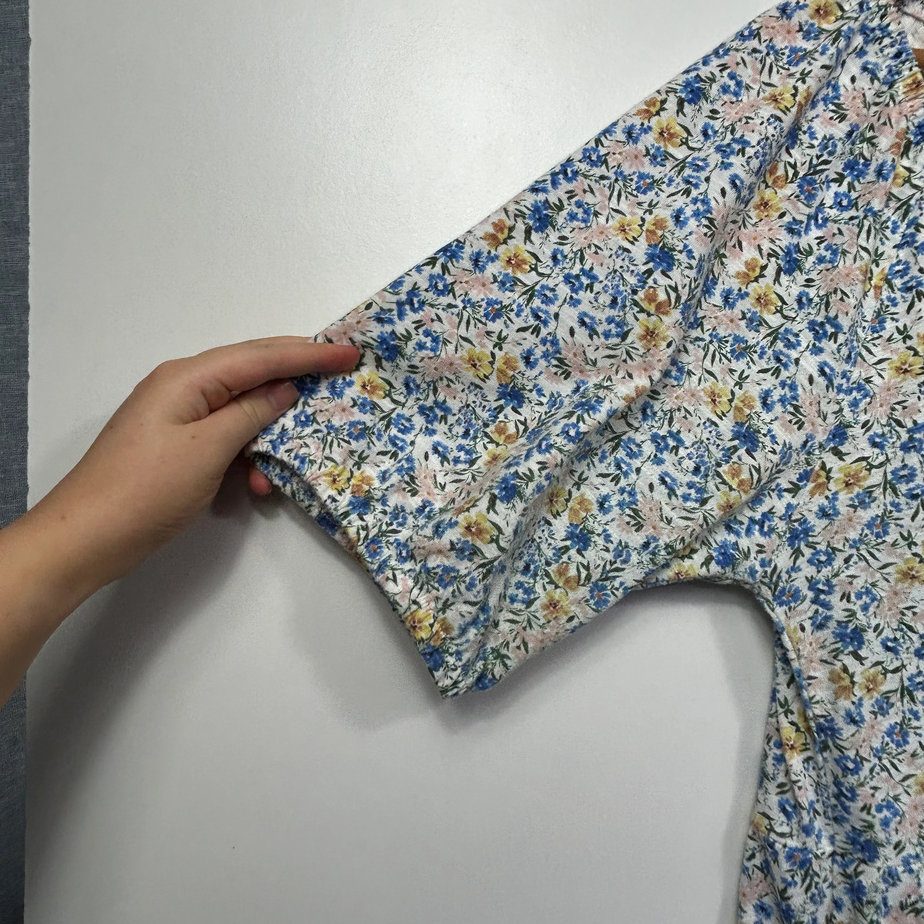 Suzanne Grae Blue & Yellow Floral Midi Dress - Size L - Image 5