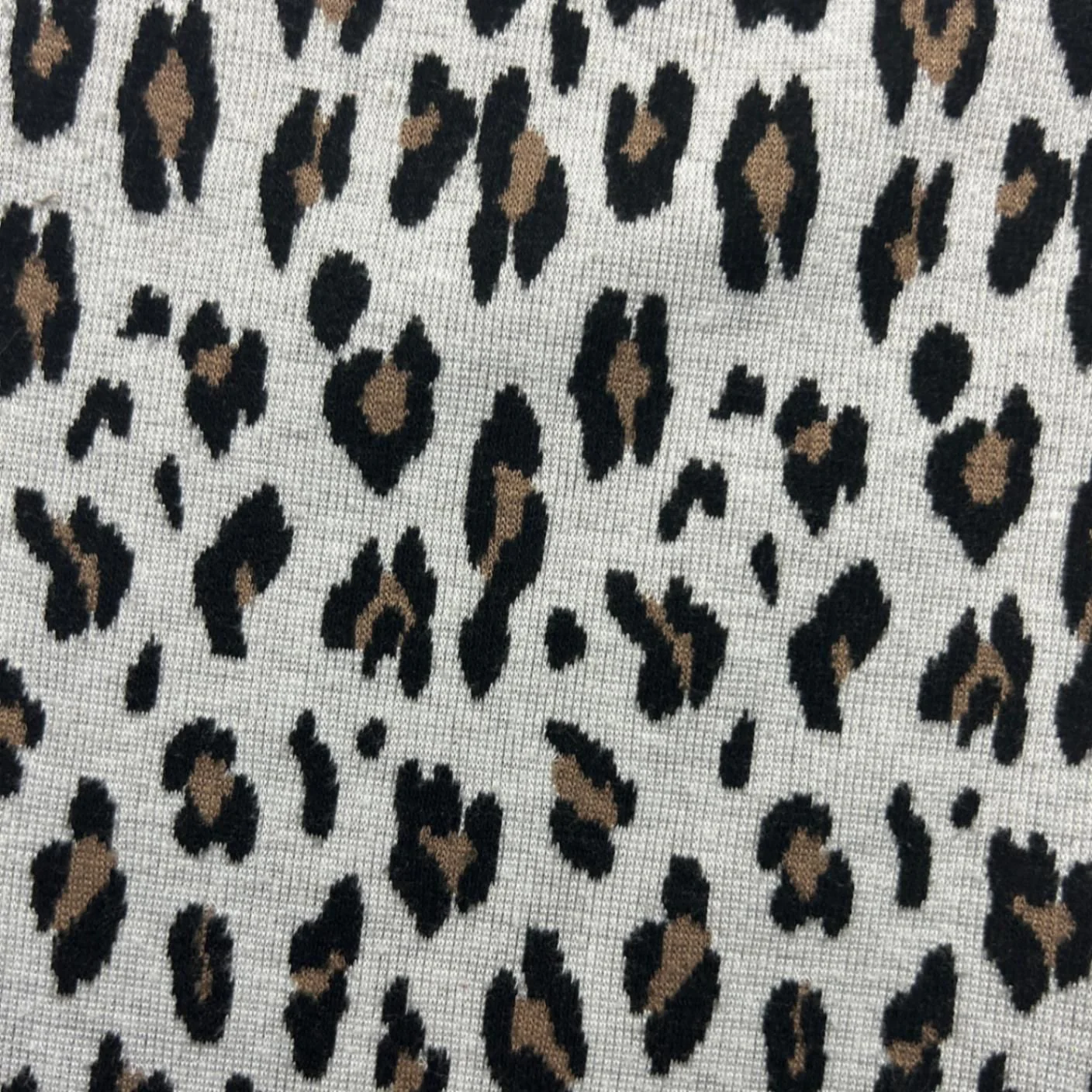 Suzanne Grae Grey Animal Print Cowl Neck Casual Knit Top Size 14 Large Thick - Image 3