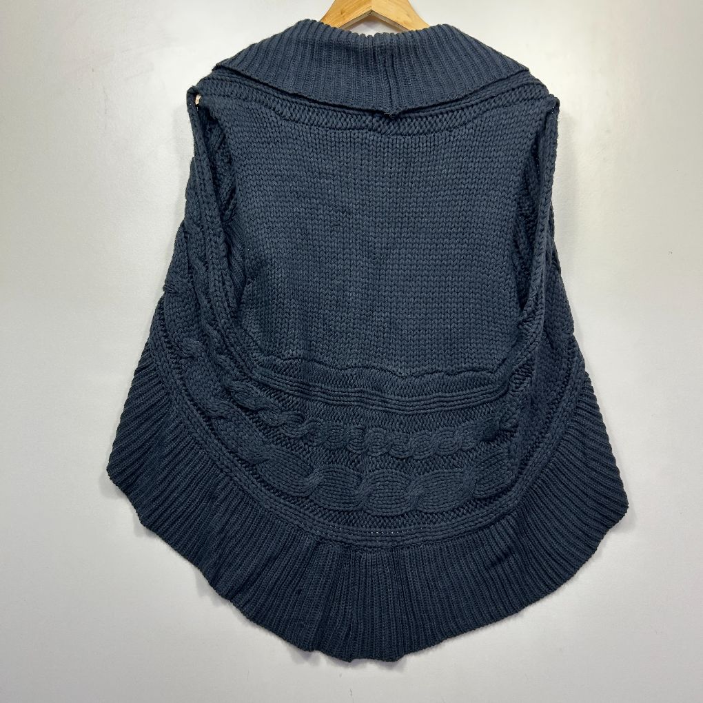 Suzanne Grae Navy Chunky Knit Vest Cardigan - Size XL - Image 2