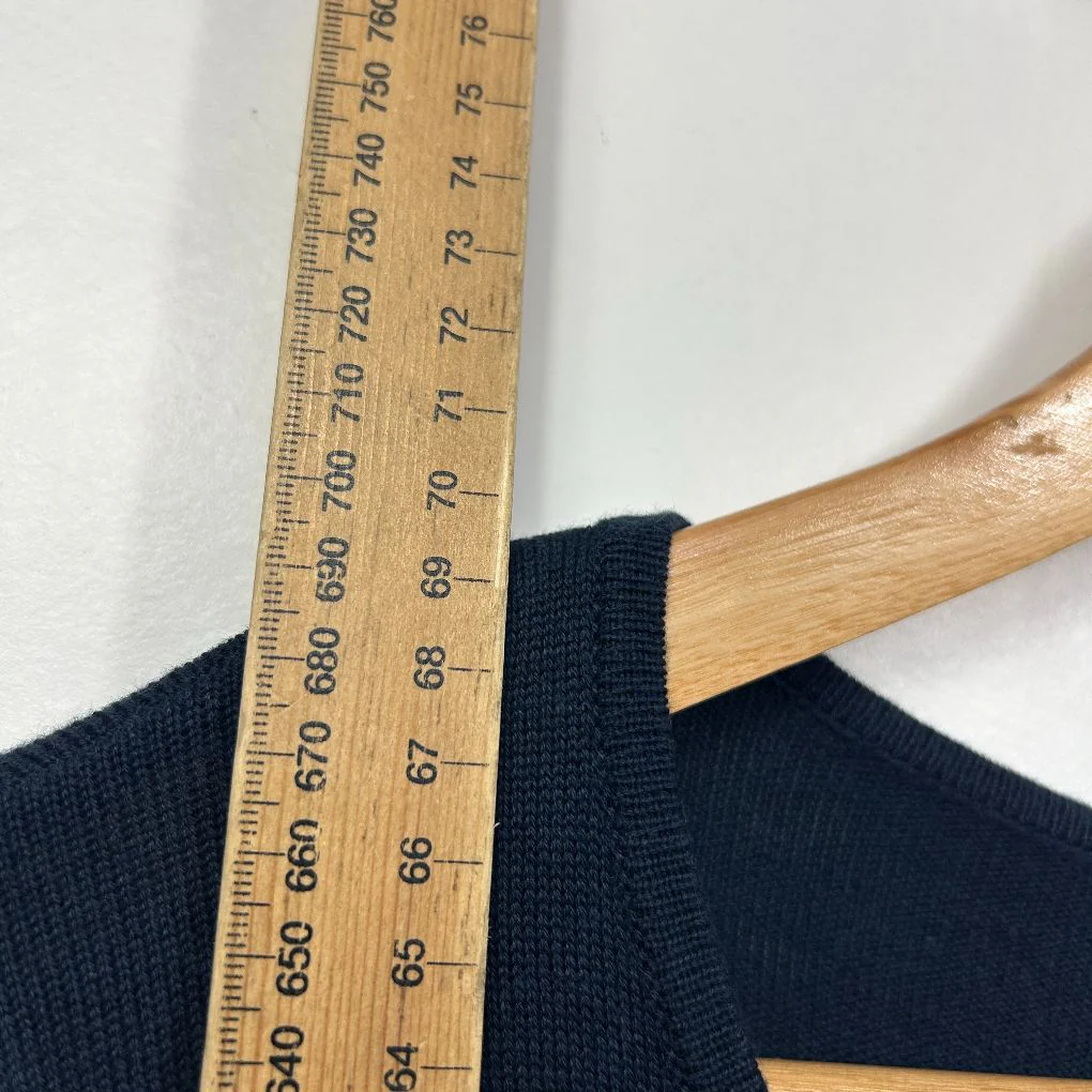 Suzanne Grae Navy Polka Dot Knit Top - Size XL - Image 6