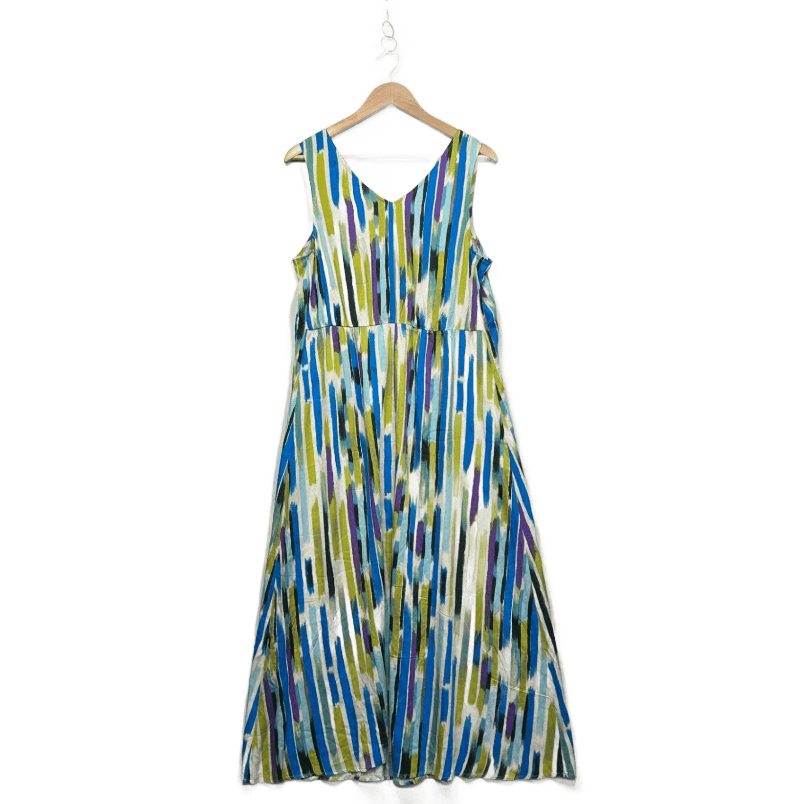 Suzanne Grae Womens Multicoloured Sleeveless Maxi V-Neck Dress Size 14 - Image 2