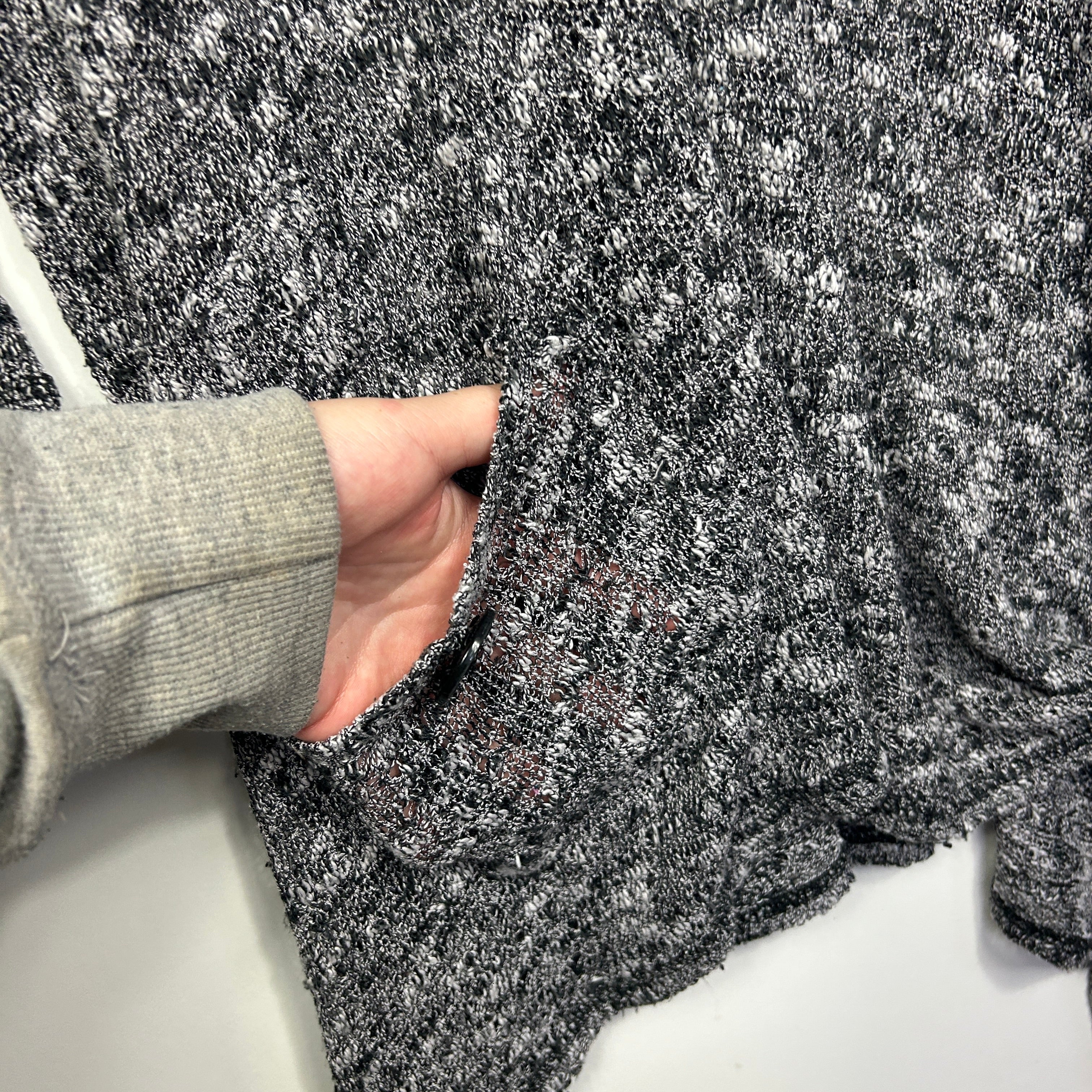 Taking Shape Black Mesh Knit Sheer Asymmetric Tunic - Size 14/XS - Image 4