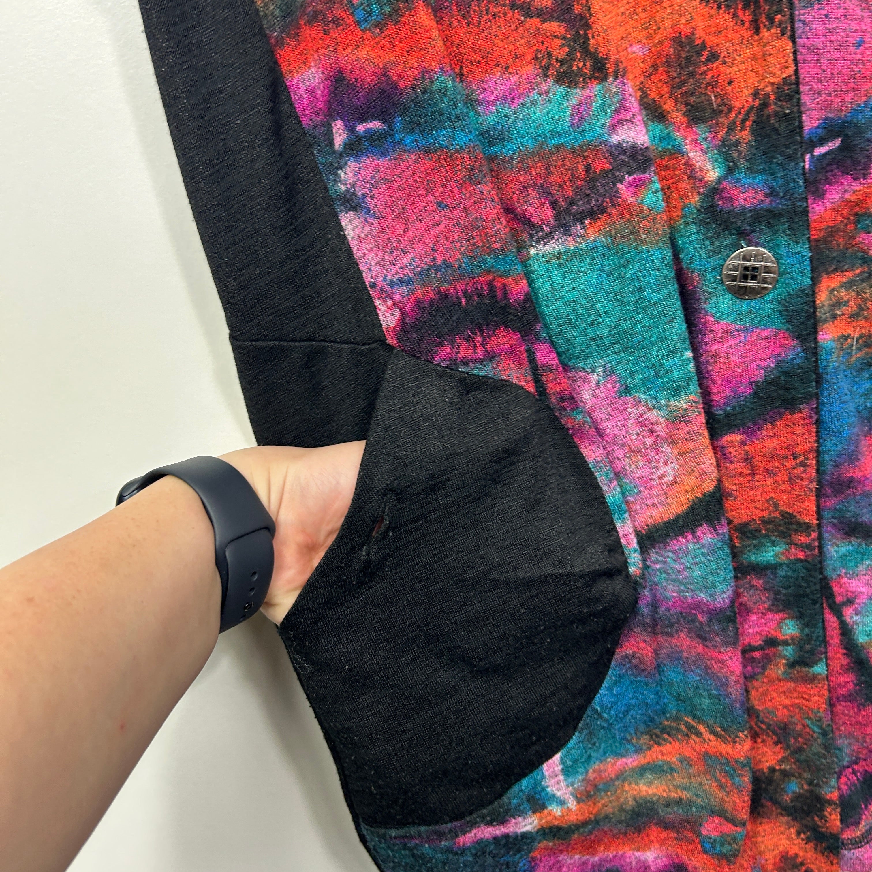 Taking Shape Black Sleeveless Top with Multicoloured Abstract Print - Size 12/XXS - Image 3