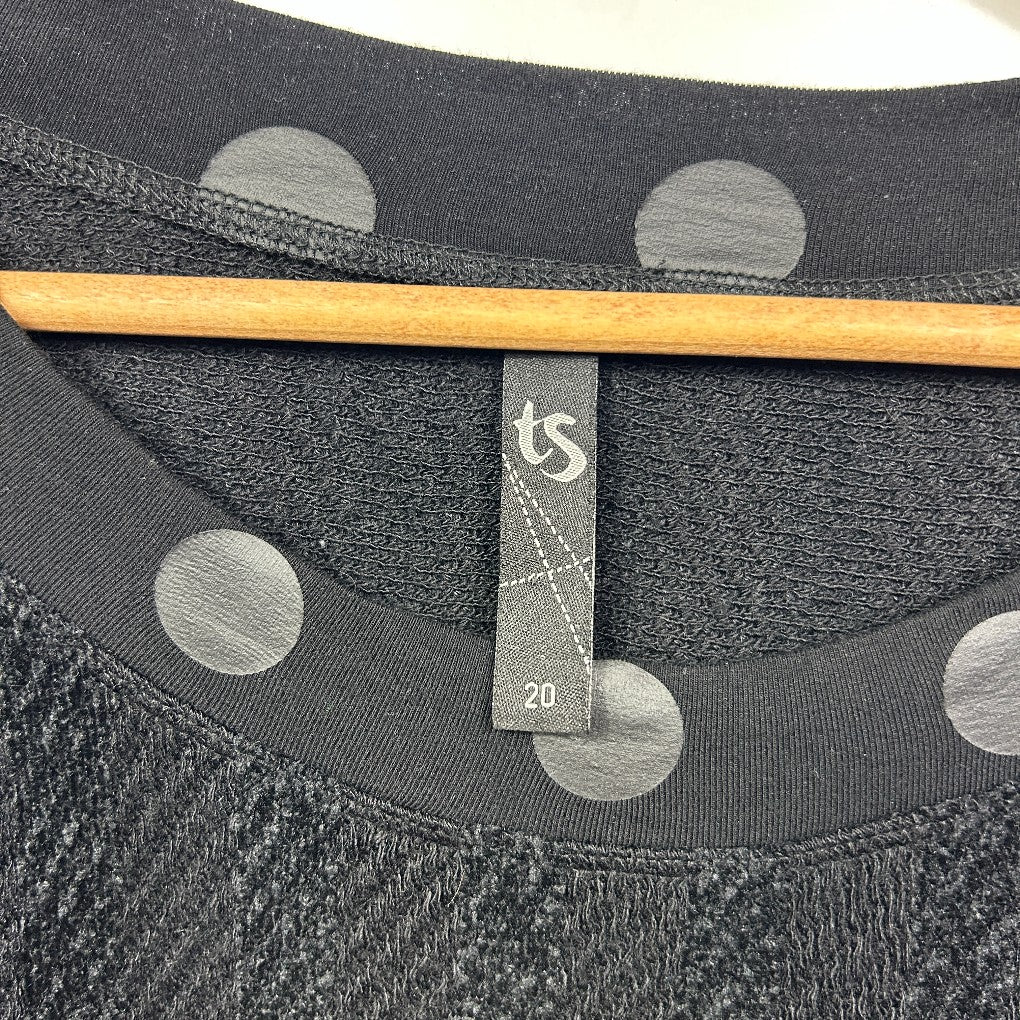 Taking Shape Black Textured Polka Dot Tunic Top - Size 20 - Image 2