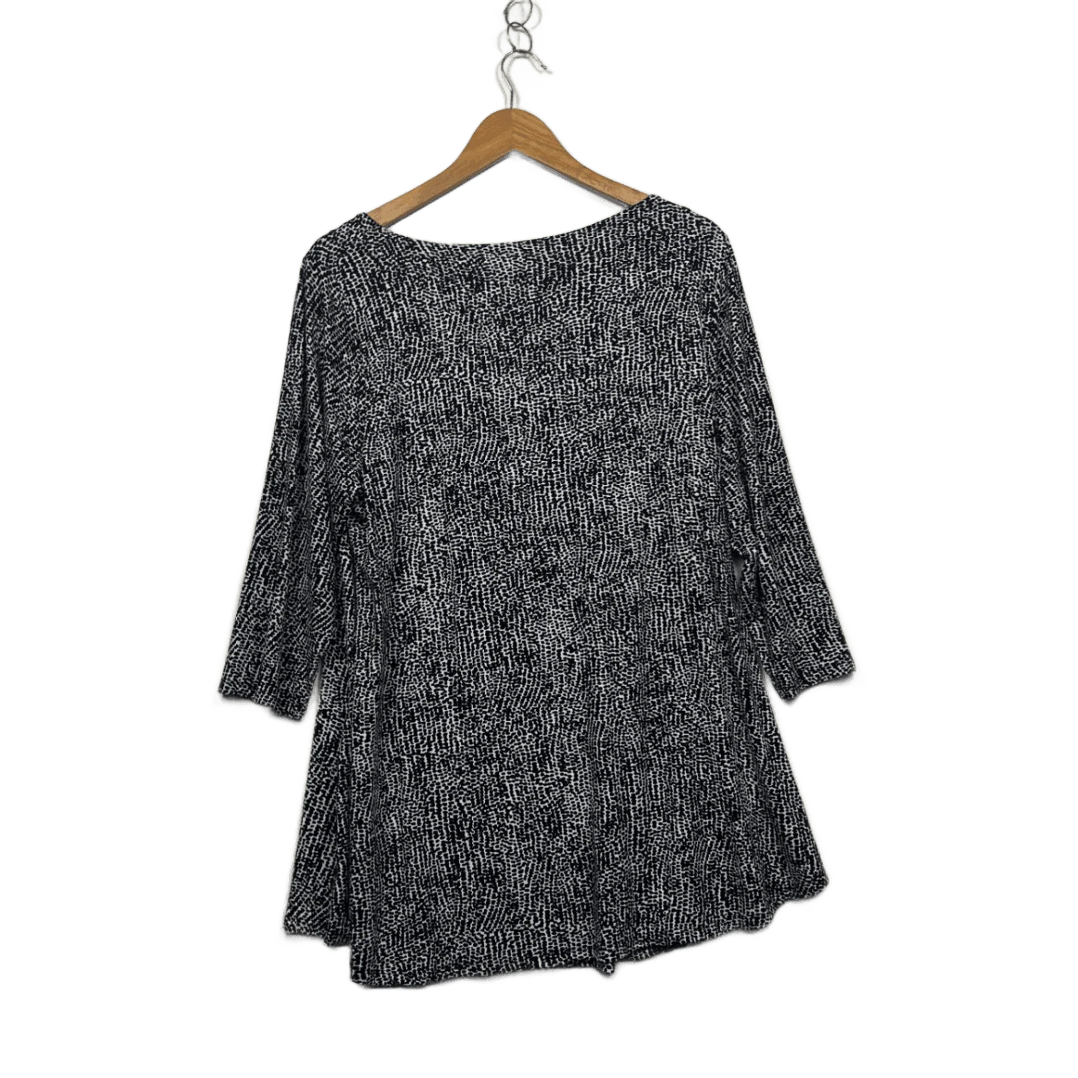 Taking Shape Black White Long Sleeve Scoop Neck Casual Blouse Top Size 14 - Image 2
