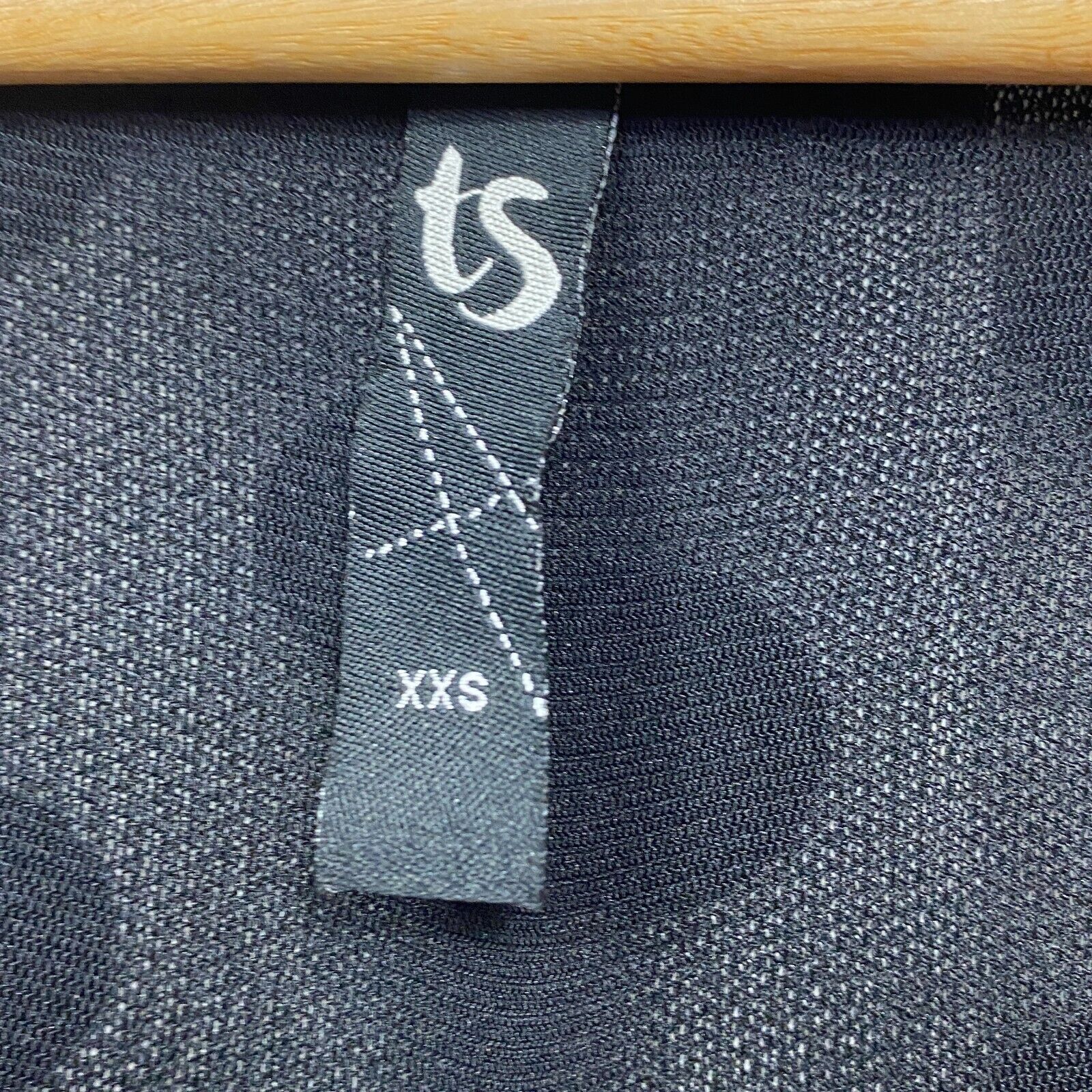 Taking Shape Dress Size 12 14 XXS Black Long Sleeve Grey Polka Dots - Image 3
