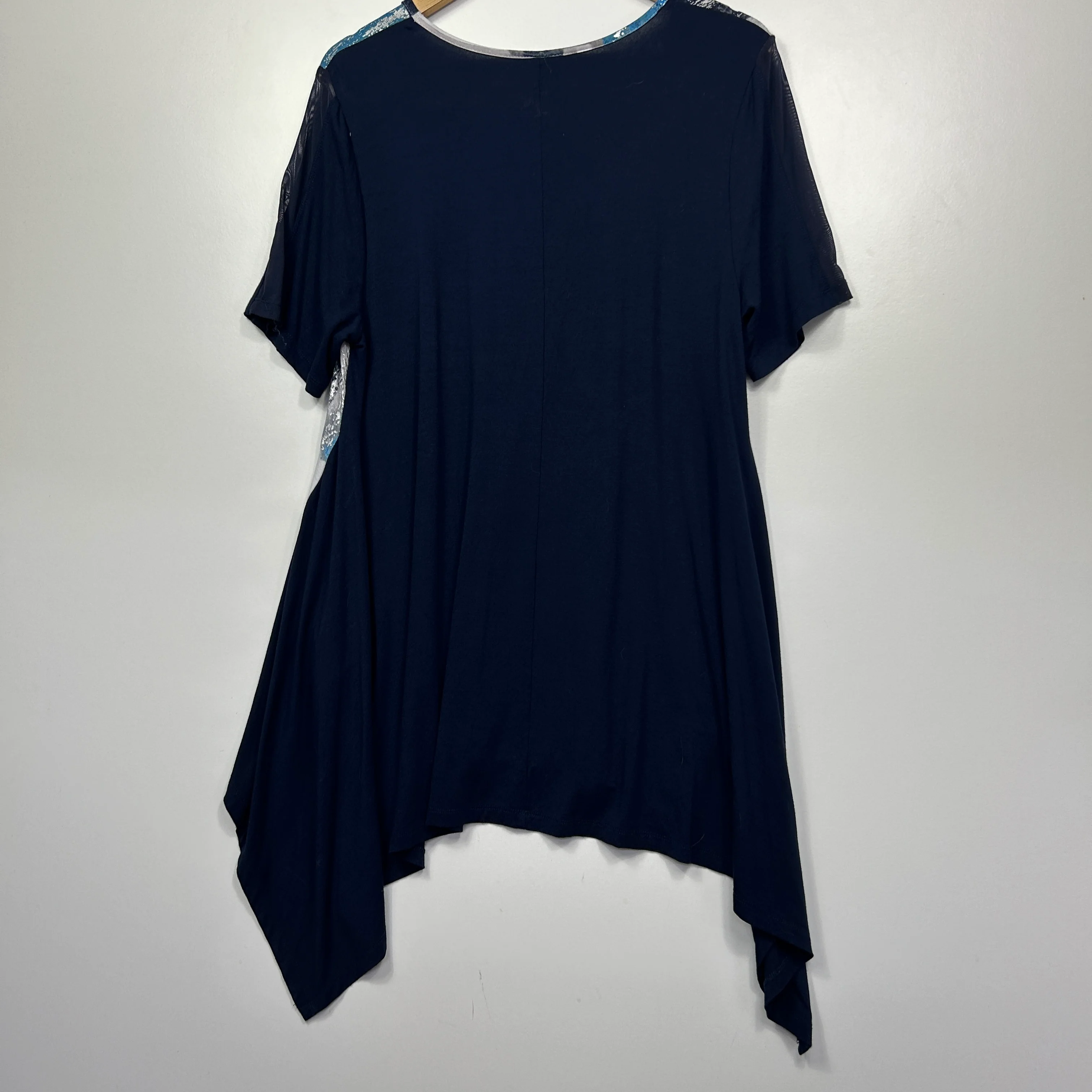 Taking Shape Navy and Grey Abstract Print Tunic - Size 12/14/XXS - Image 4
