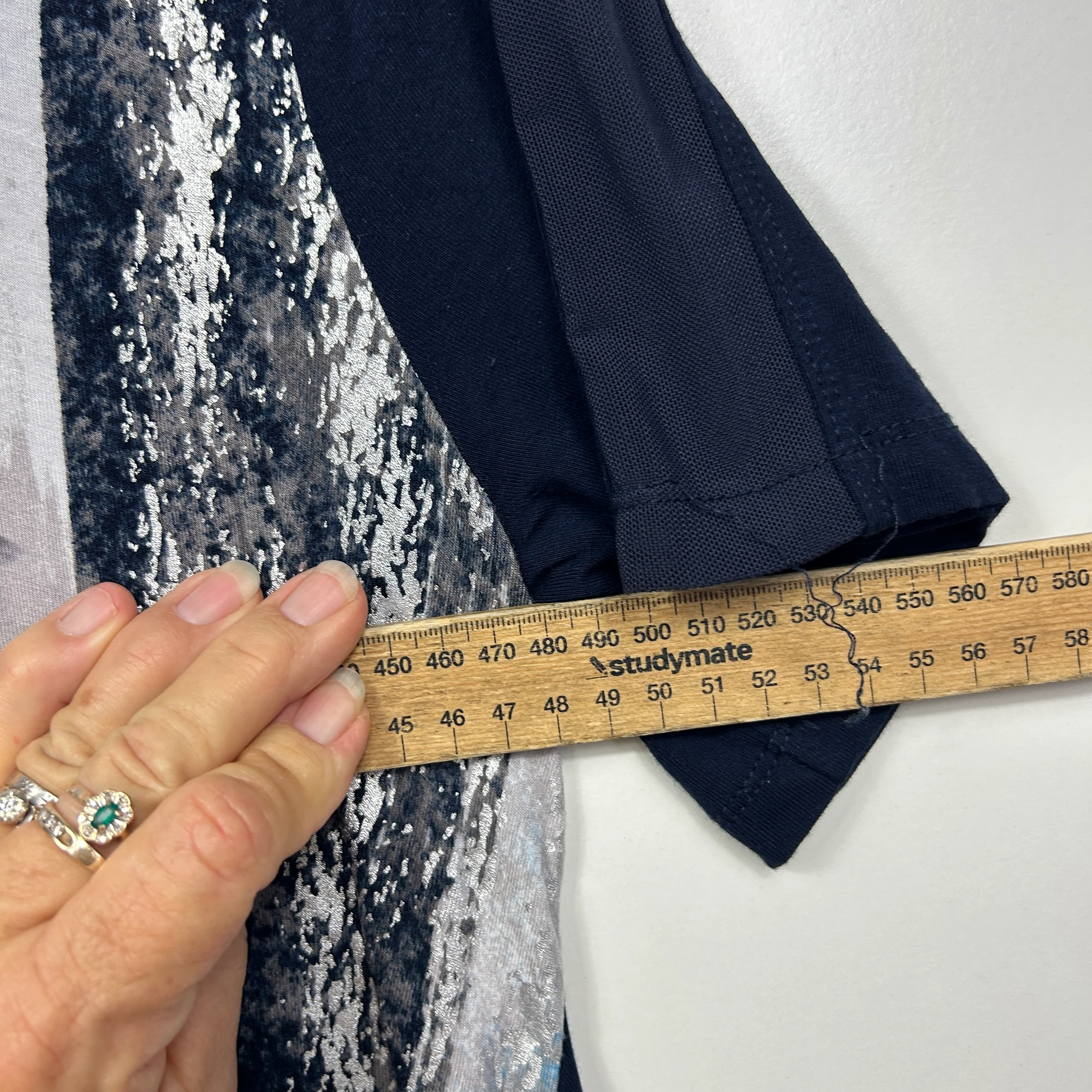 Taking Shape Navy and Grey Abstract Print Tunic - Size 12/14/XXS - Image 5