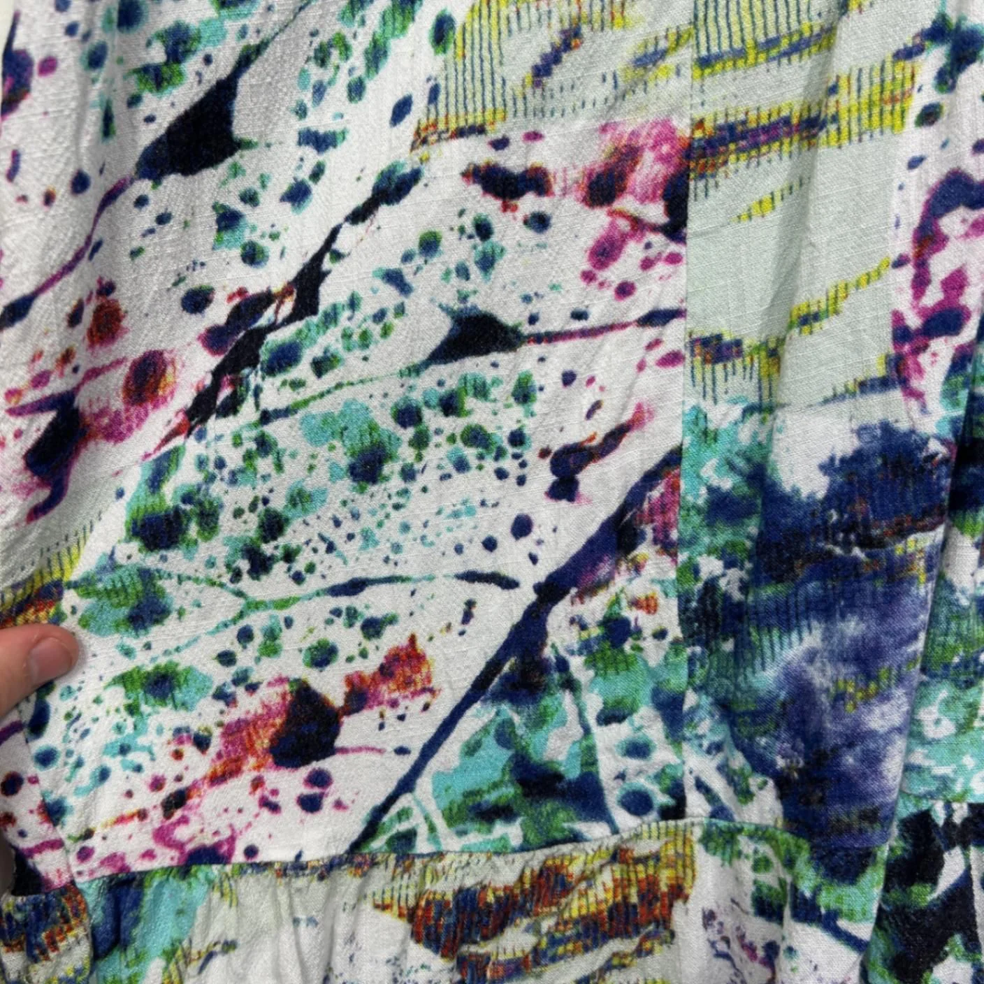 Taking Shape Short Sleeve Pleated Blouse Top Size 12 Multicoloured - Image 3