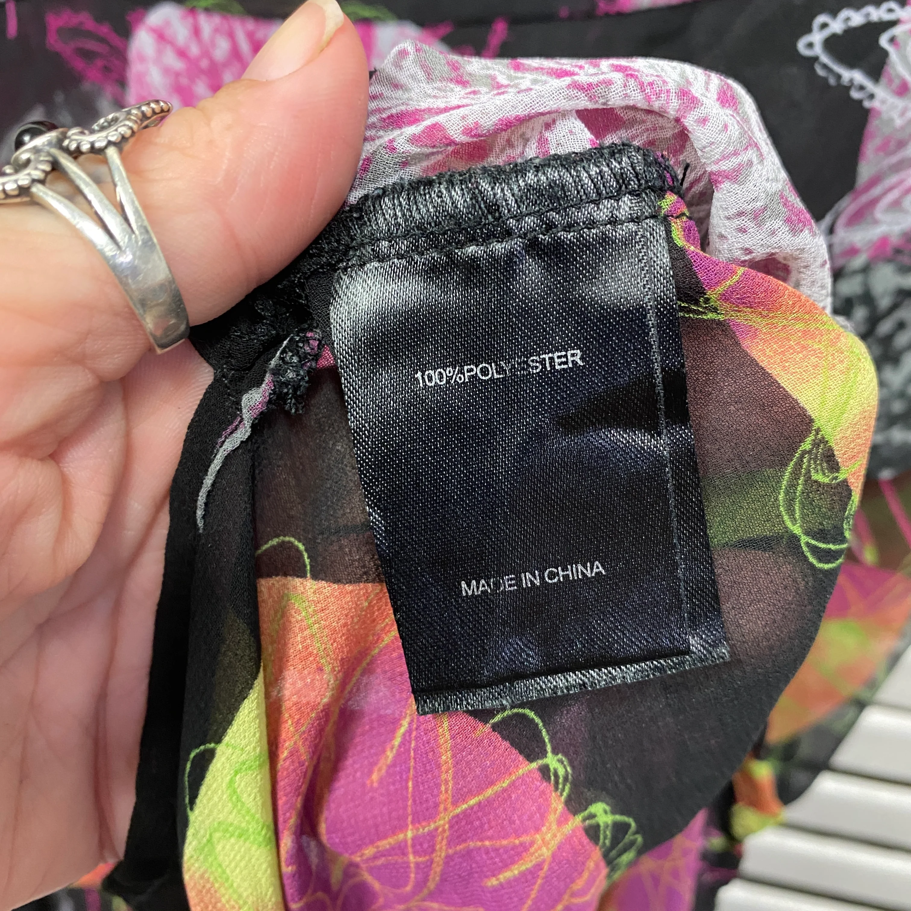 Taking Shape Top Size 14 XS Plus Sleeveless Multicoloured Sheer - Image 5