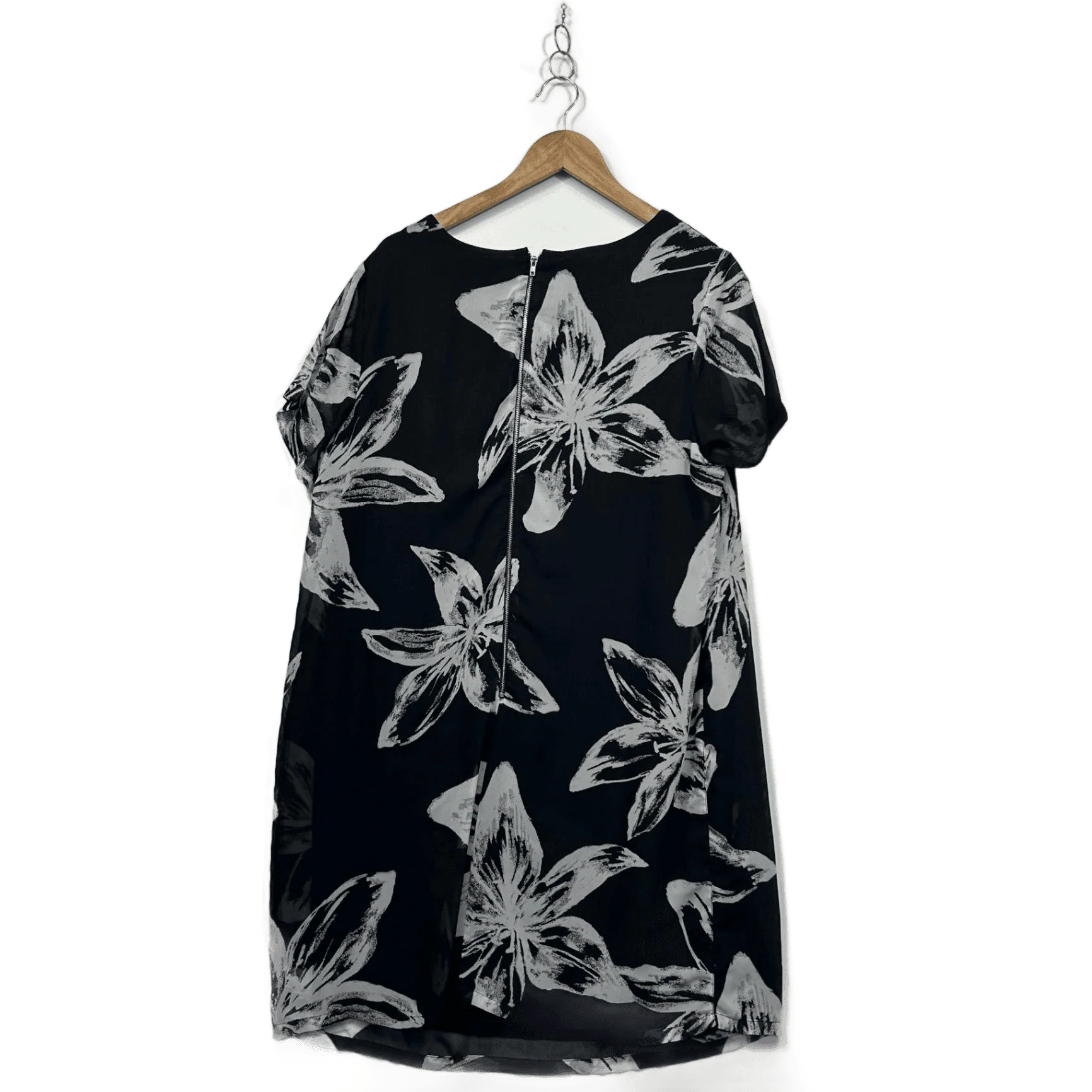 Tania Kay Womens Black White Knee Length Shift Dress Size 16 - Image 2
