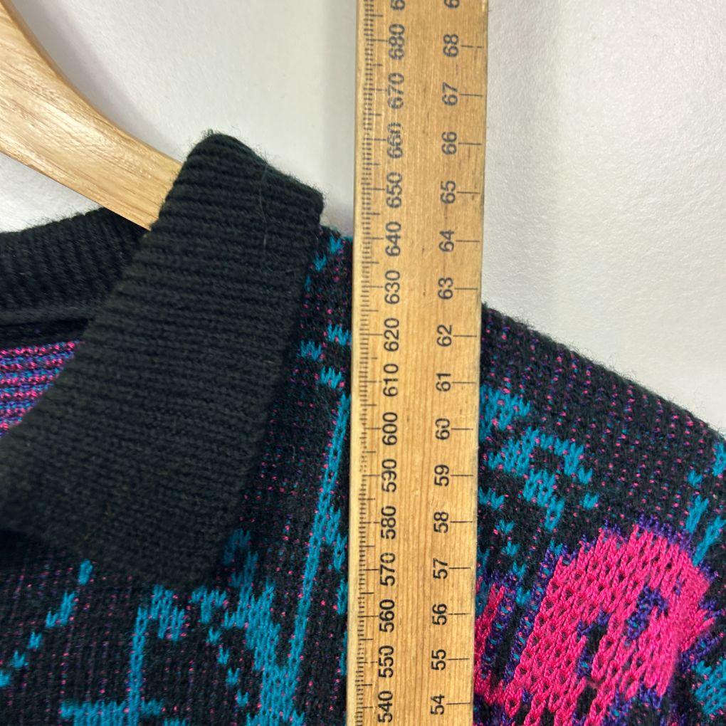 Vintage Target Black Multicolour Rose Knit Sweater - Size 12 - Image 6
