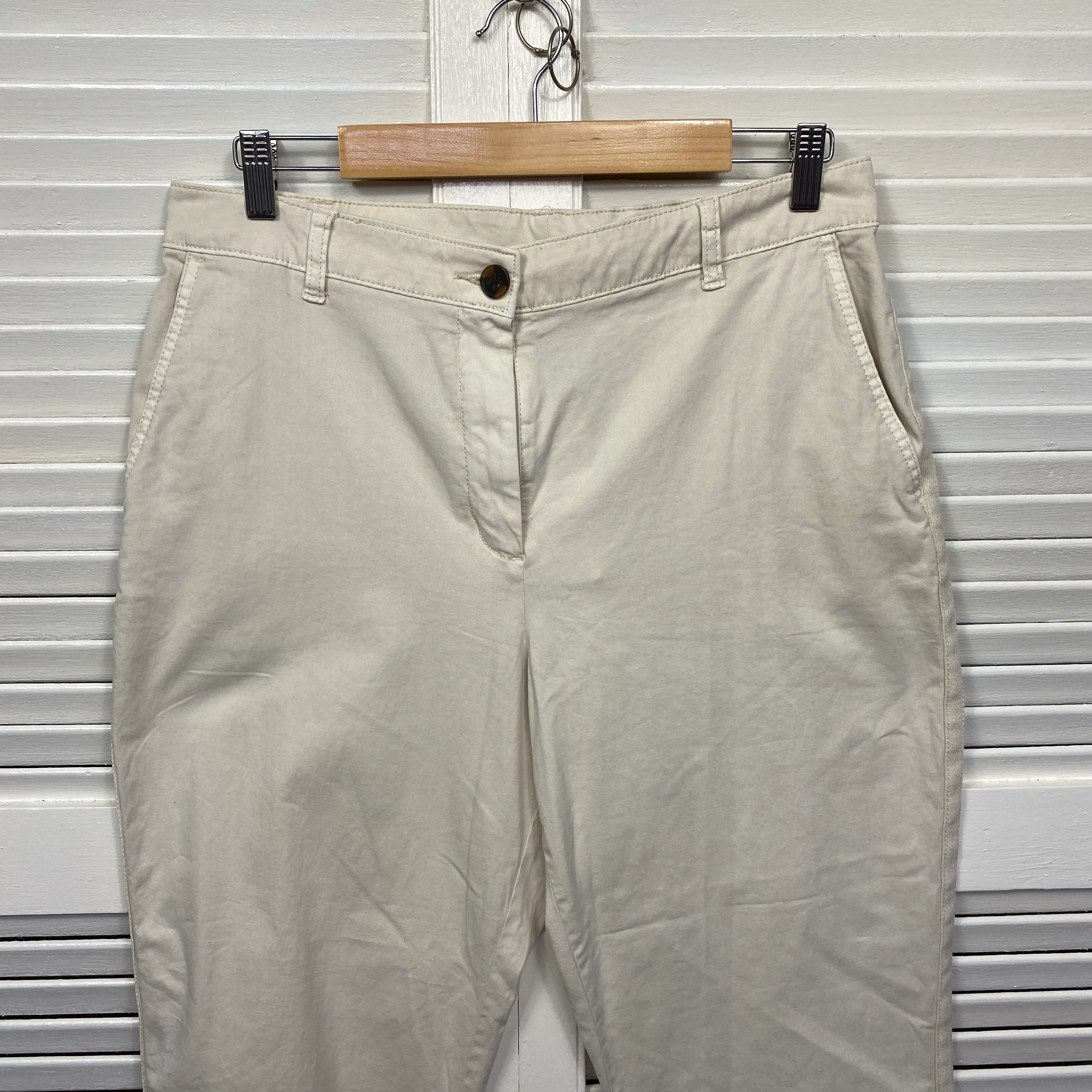 Target Chino Pants Size 14 Cream Pockets Rolled Cuff (New with marks) - Image 3