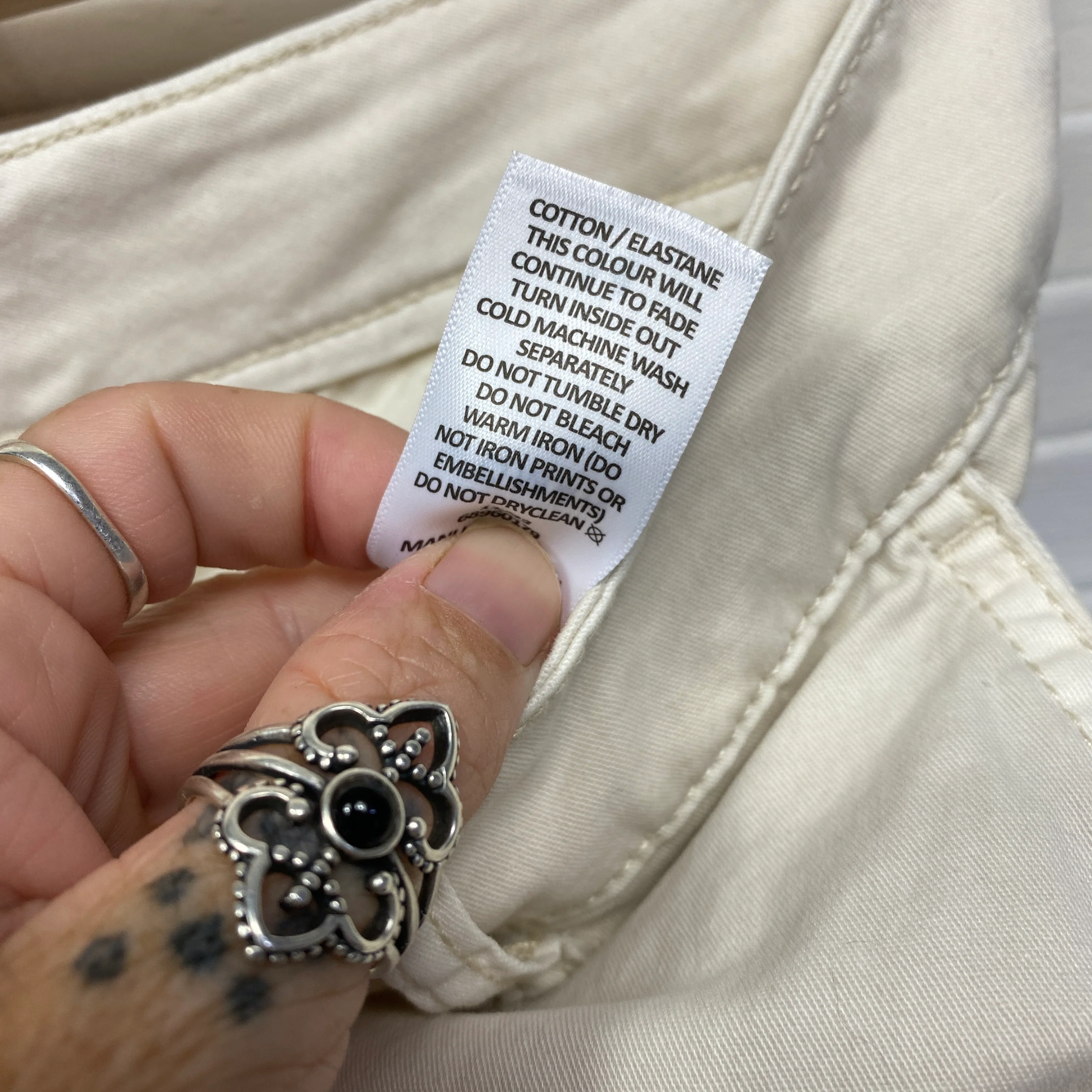 Target Chino Pants Size 14 Cream Pockets Rolled Cuff (New with marks) - Image 8
