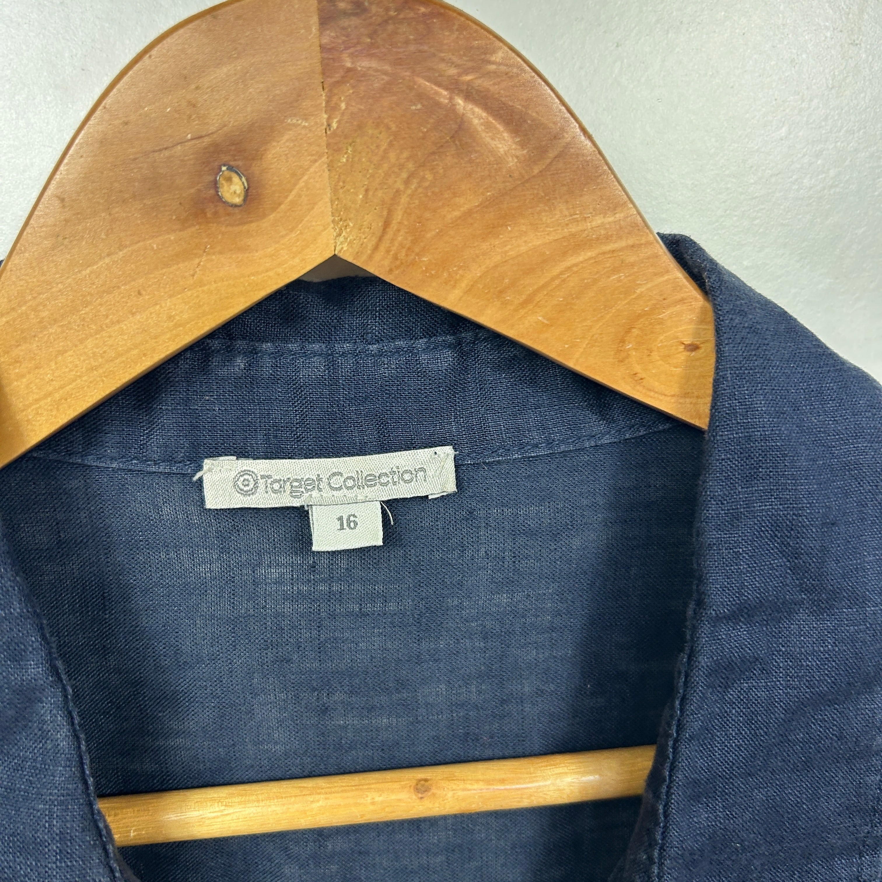 Target Collection Navy Blue Linen Shirt - Size 16 - Image 2