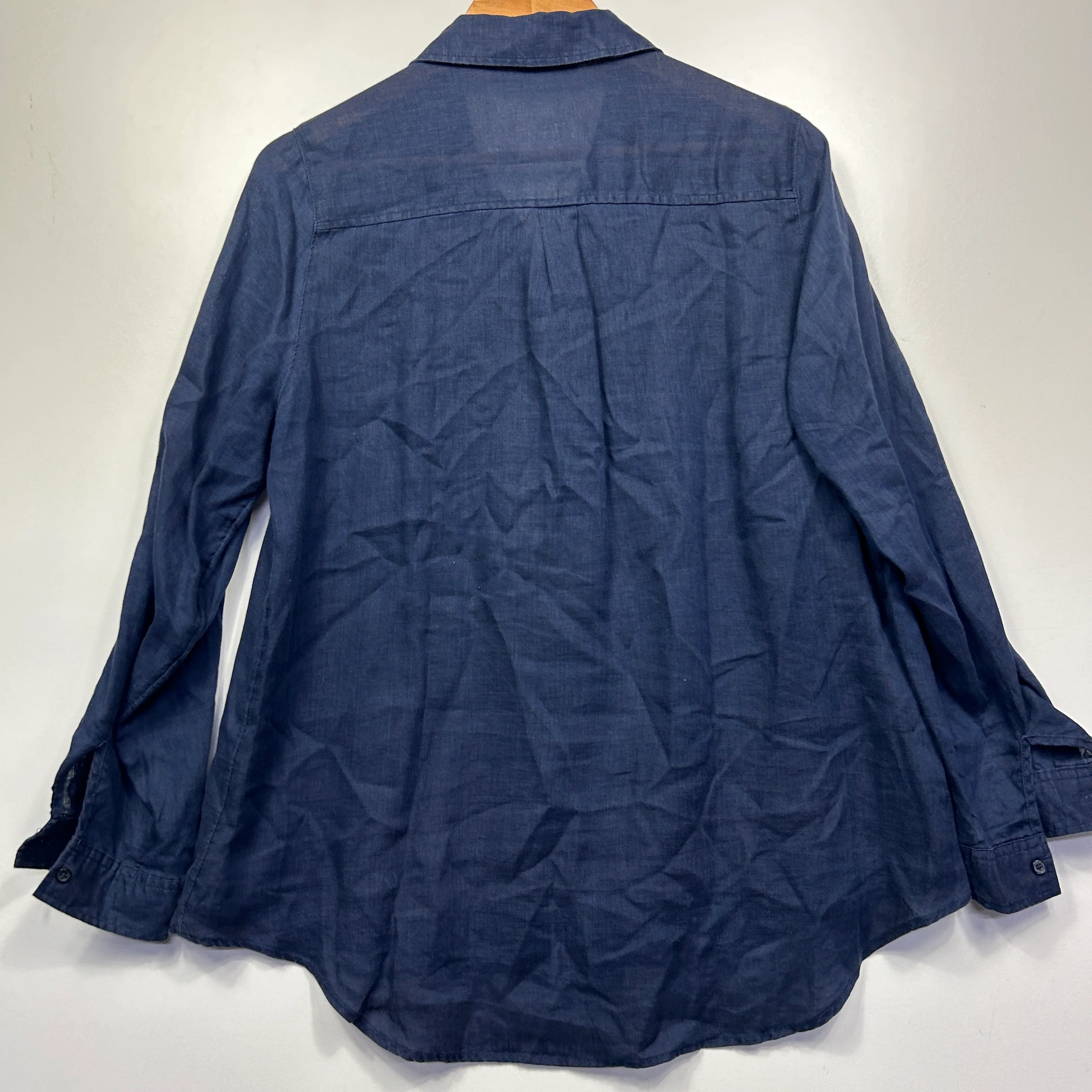 Target Collection Navy Blue Linen Shirt - Size 16 - Image 3