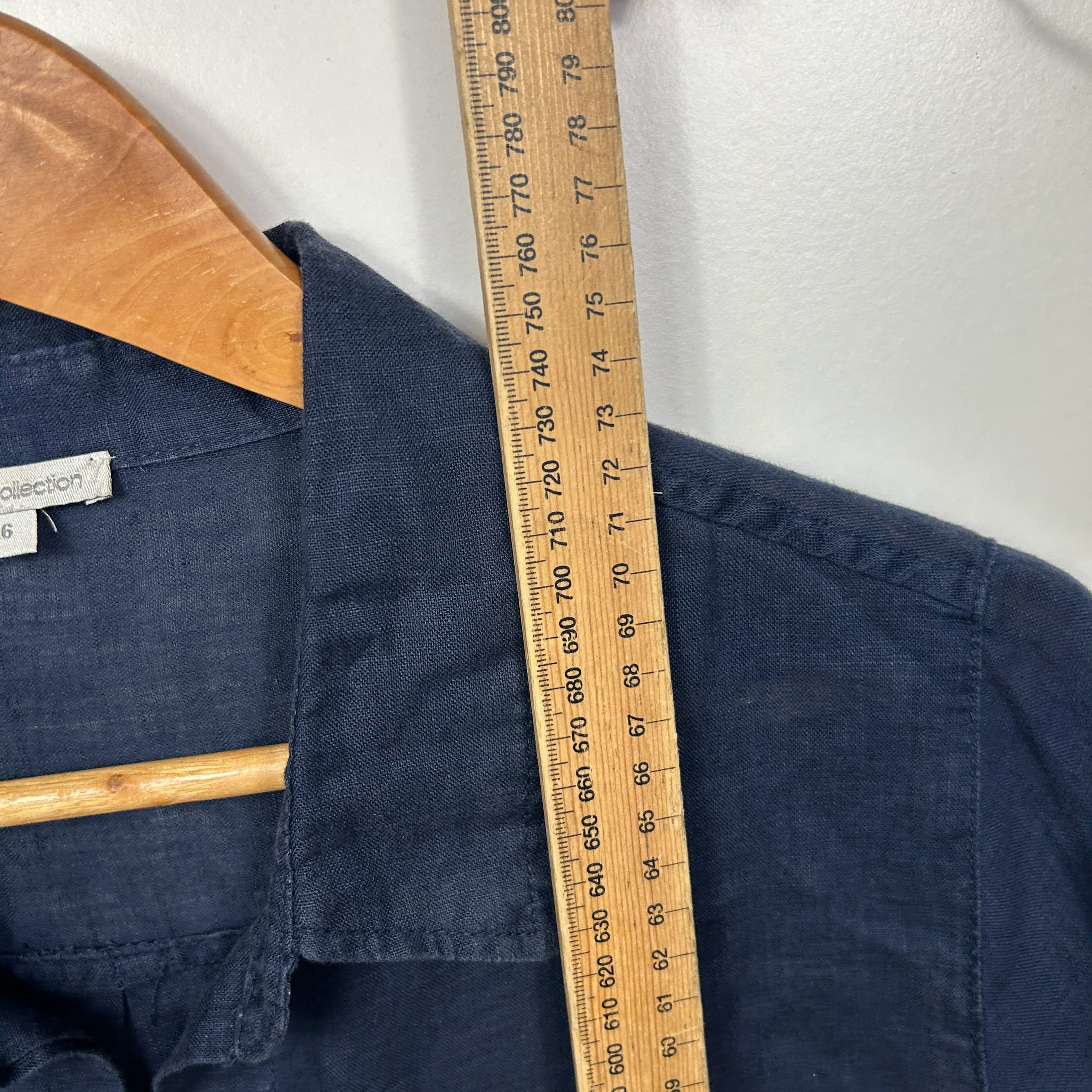 Target Collection Navy Blue Linen Shirt - Size 16 - Image 7