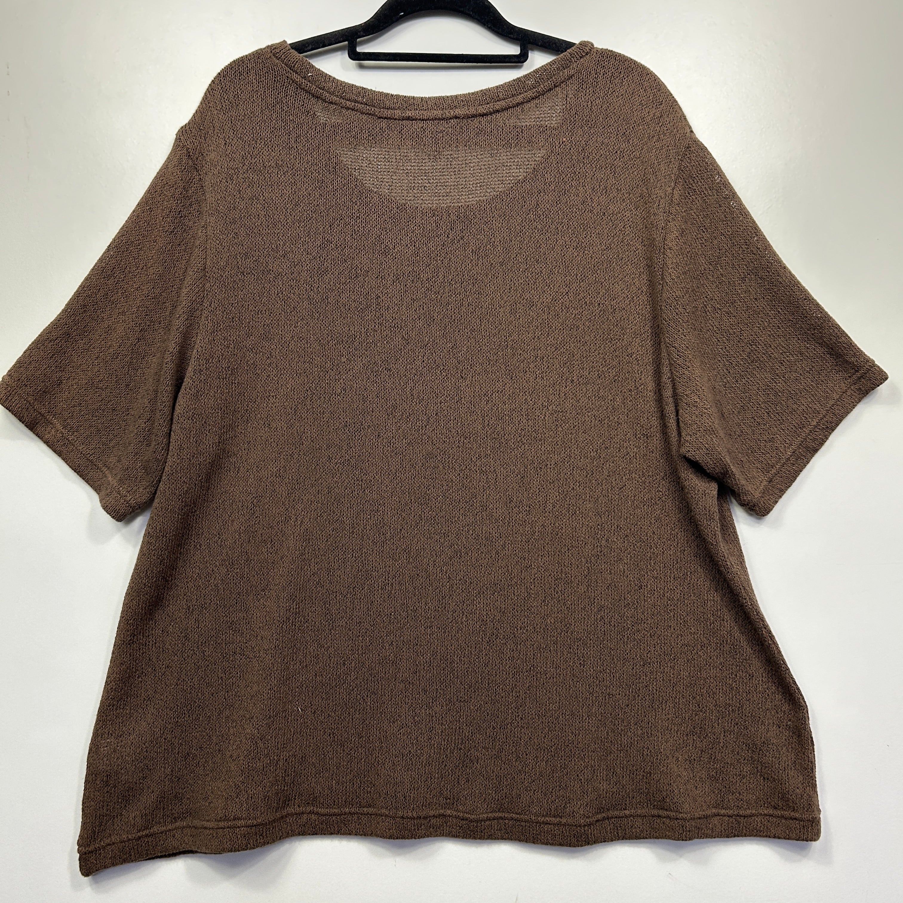 Target Curve Brown Knit Sheer Top - Size 18 - Image 2