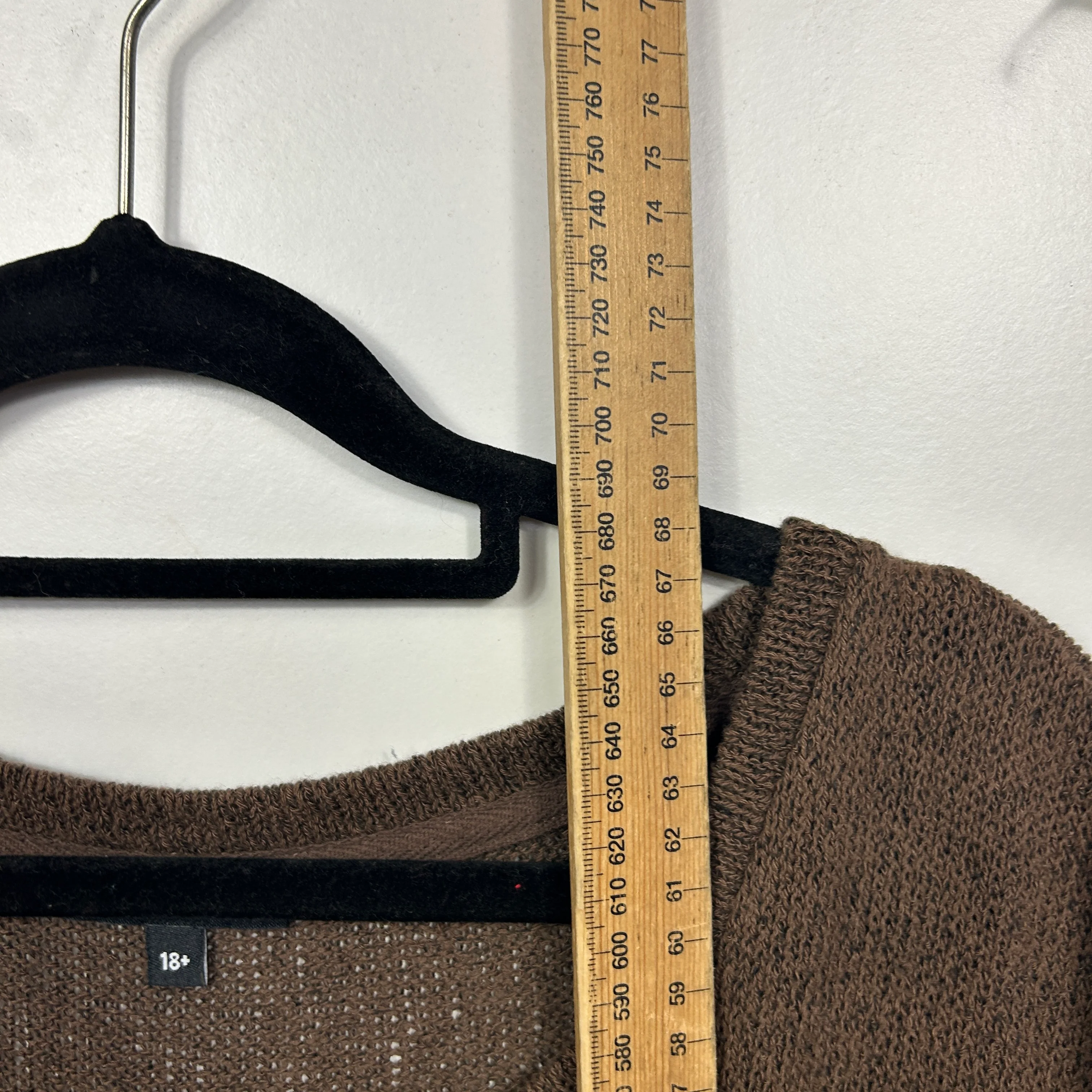 Target Curve Brown Knit Sheer Top - Size 18 - Image 6