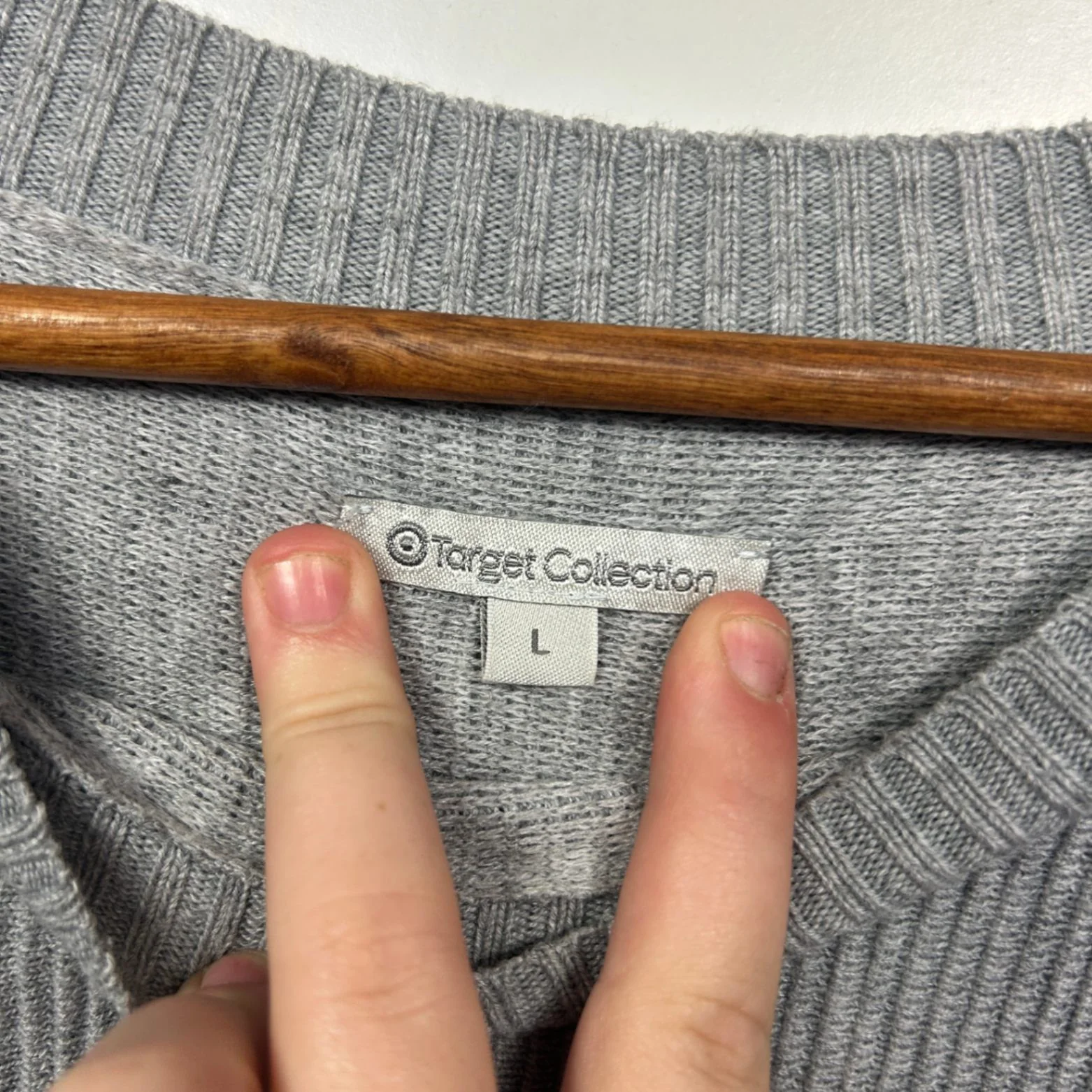 Target Grey Crew Neck Pullover Jumper Knit Top Size 14 - Image 4