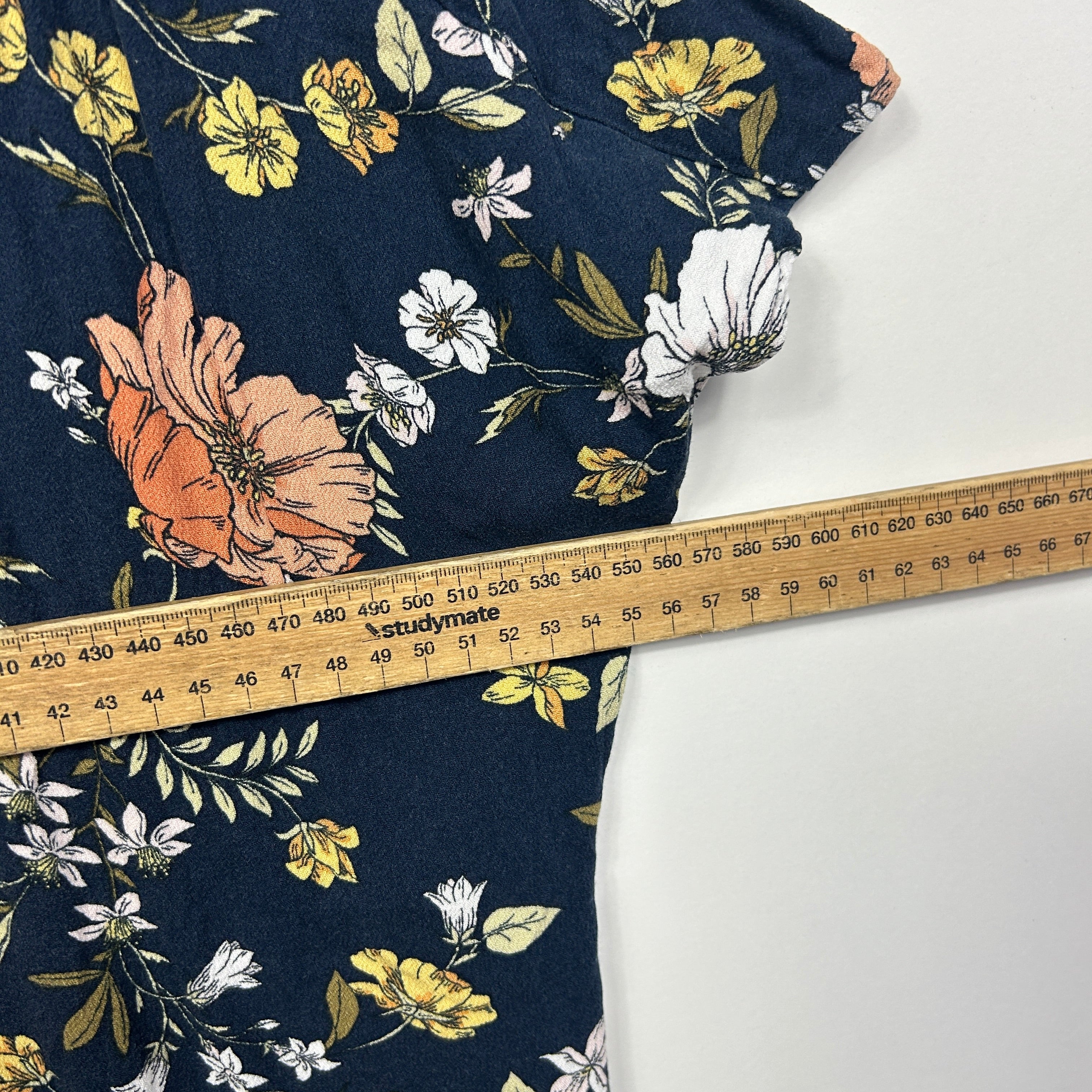 Target Navy Blue Multicoloured Floral Print Top - Size 18 - Image 5