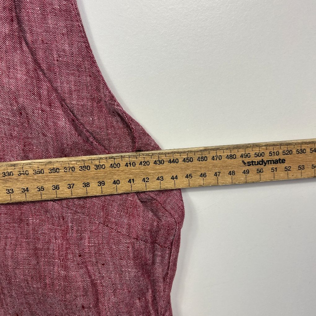 Target Petites Burgundy Linen Dress - Size 12P - Image 6