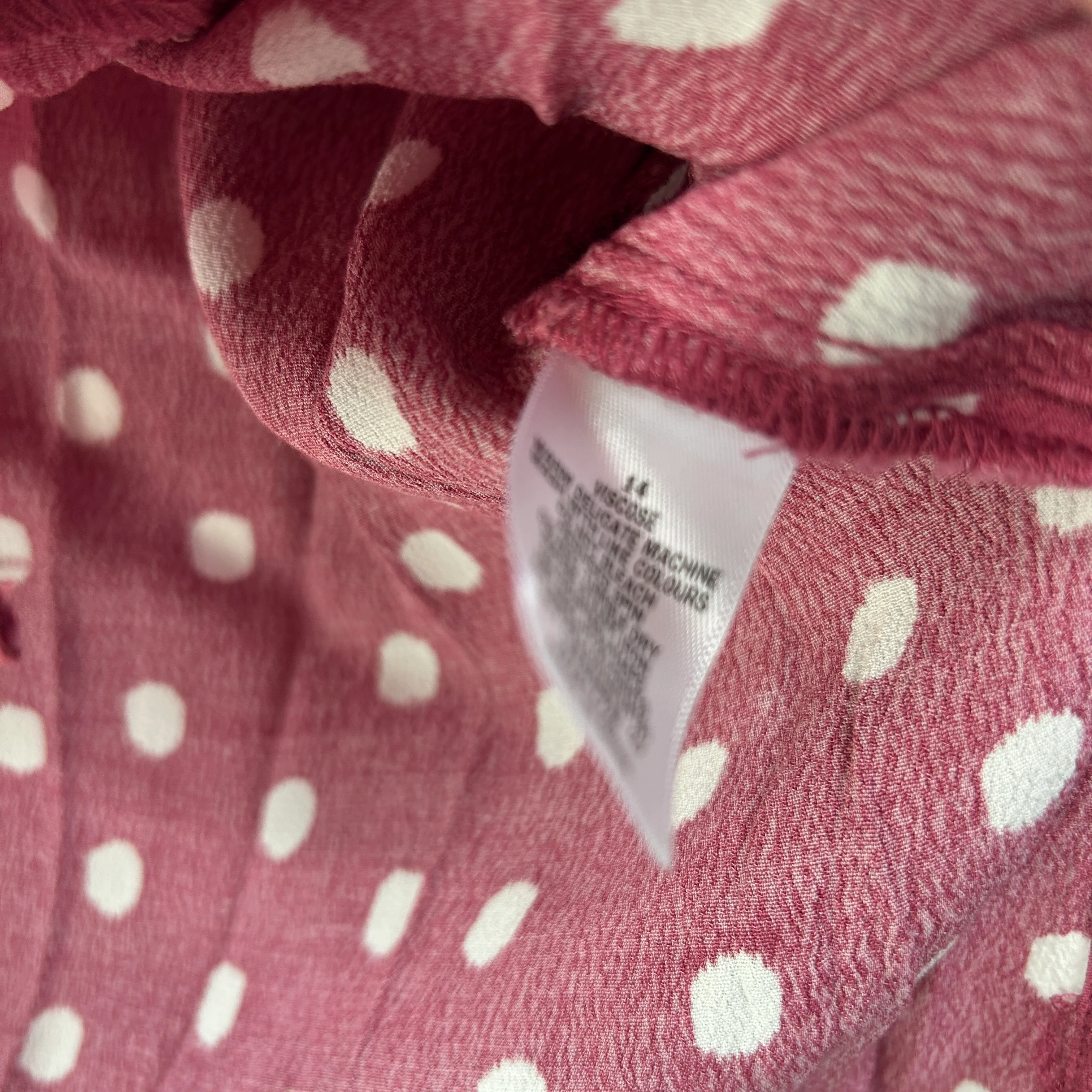 Target Pink White Polka Dot Top - Size 14 - Image 3