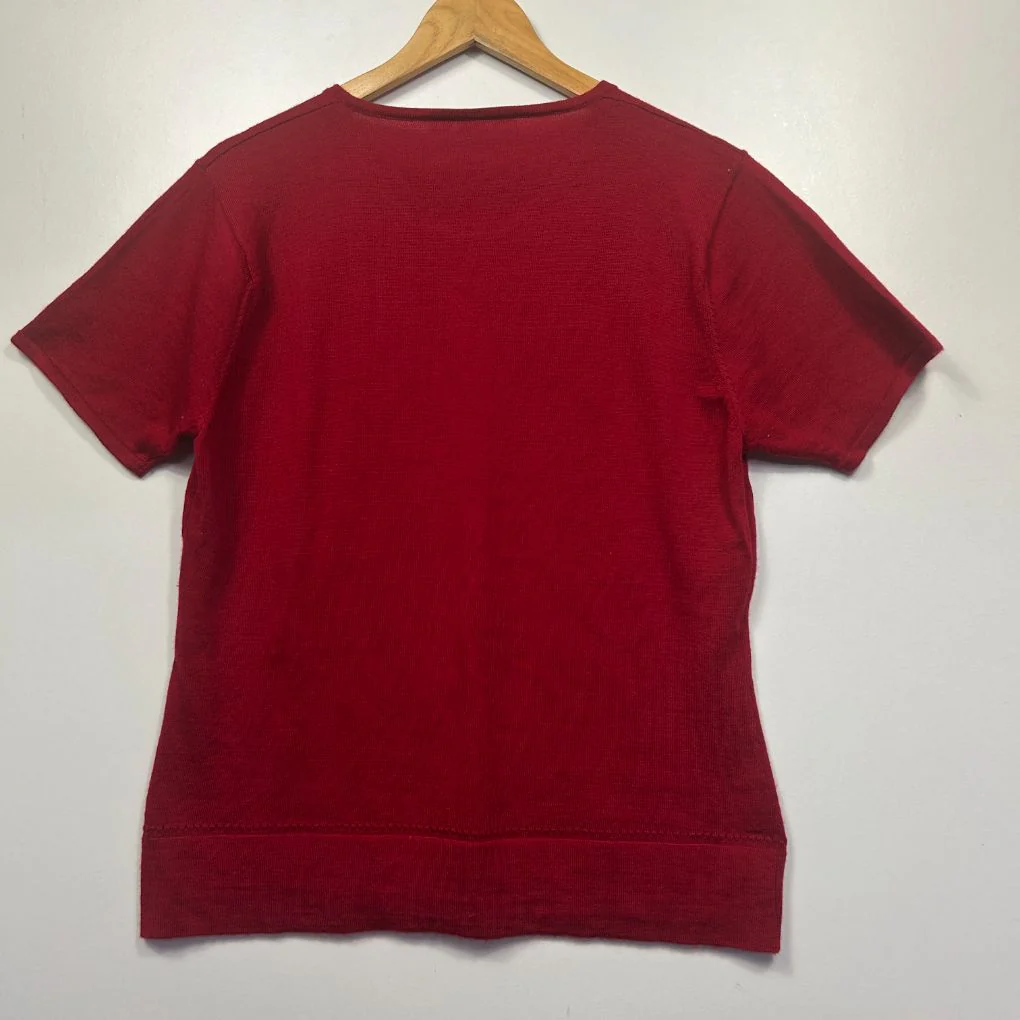 Vintage Target Red Wool Top Jumper - Size 16 - Image 2
