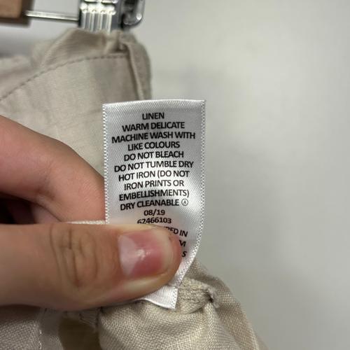 Target Woman Beige Belted Linen Shorts - Size 16 - Image 4