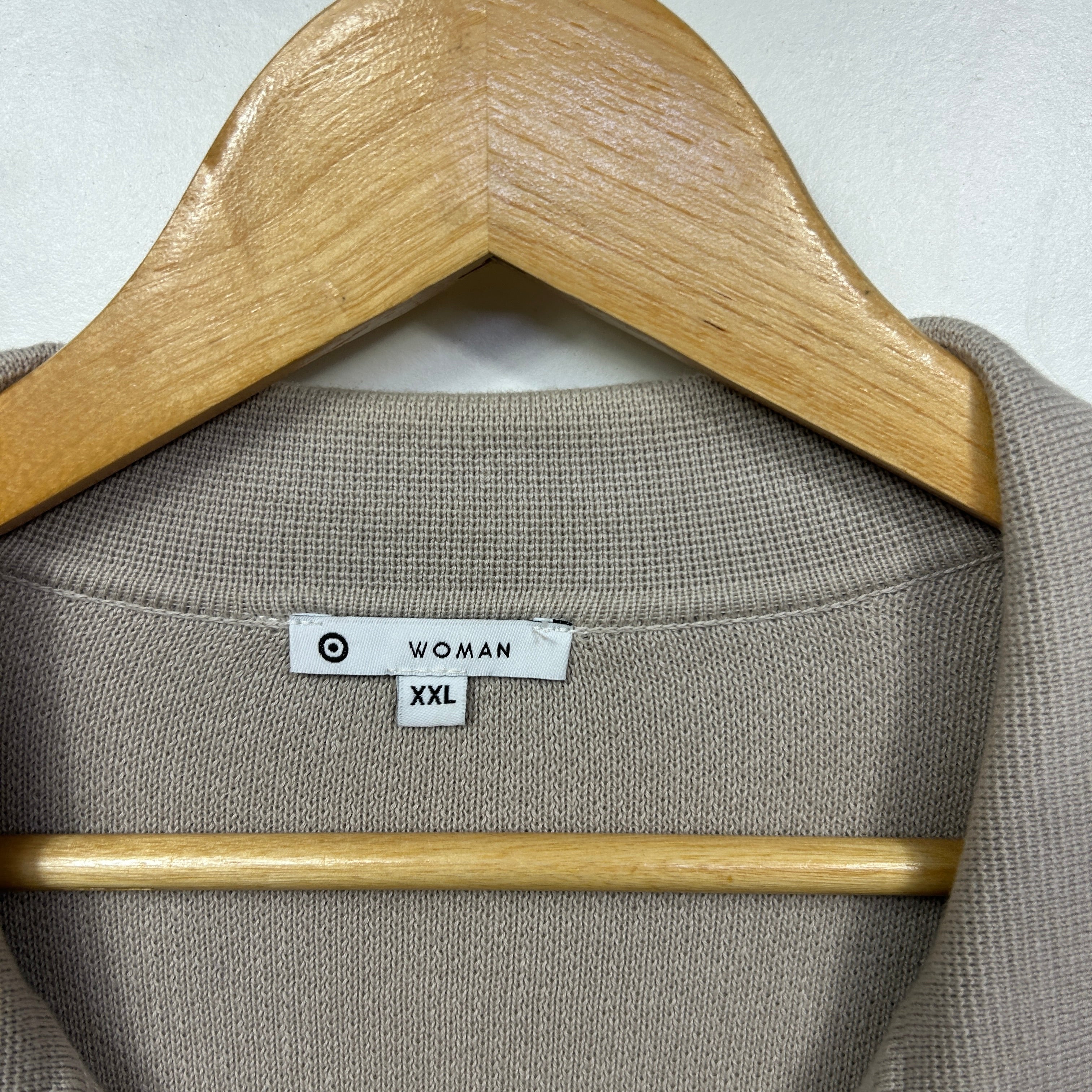Target Woman Beige Button-Up Shacket - Size XXL - Image 2