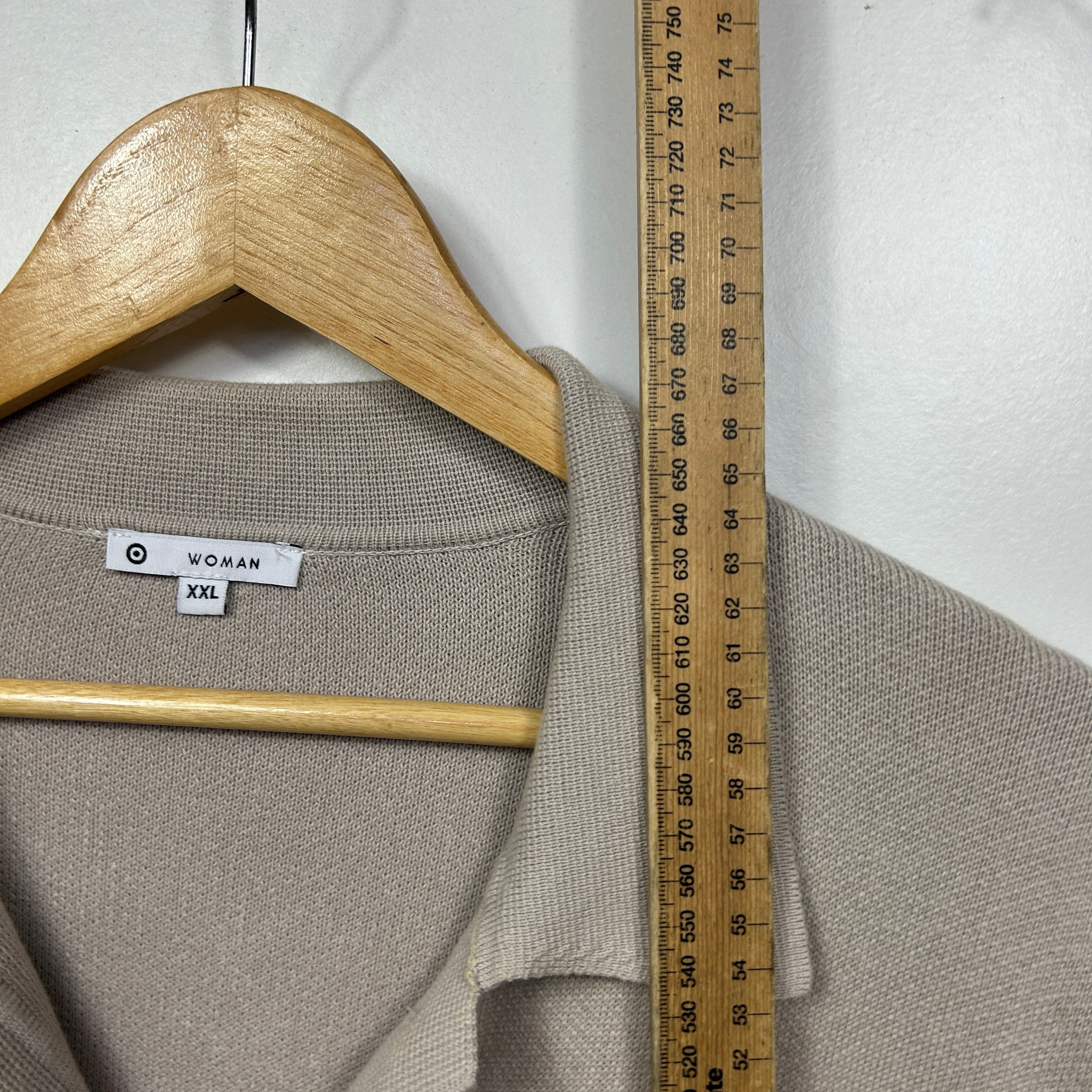 Target Woman Beige Button-Up Shacket - Size XXL - Image 7