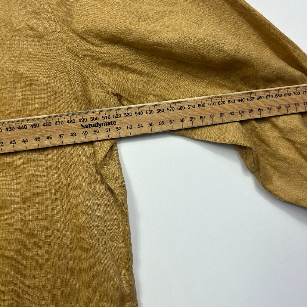 Target Woman Mustard Linen Shirt - Size 12 - Image 5