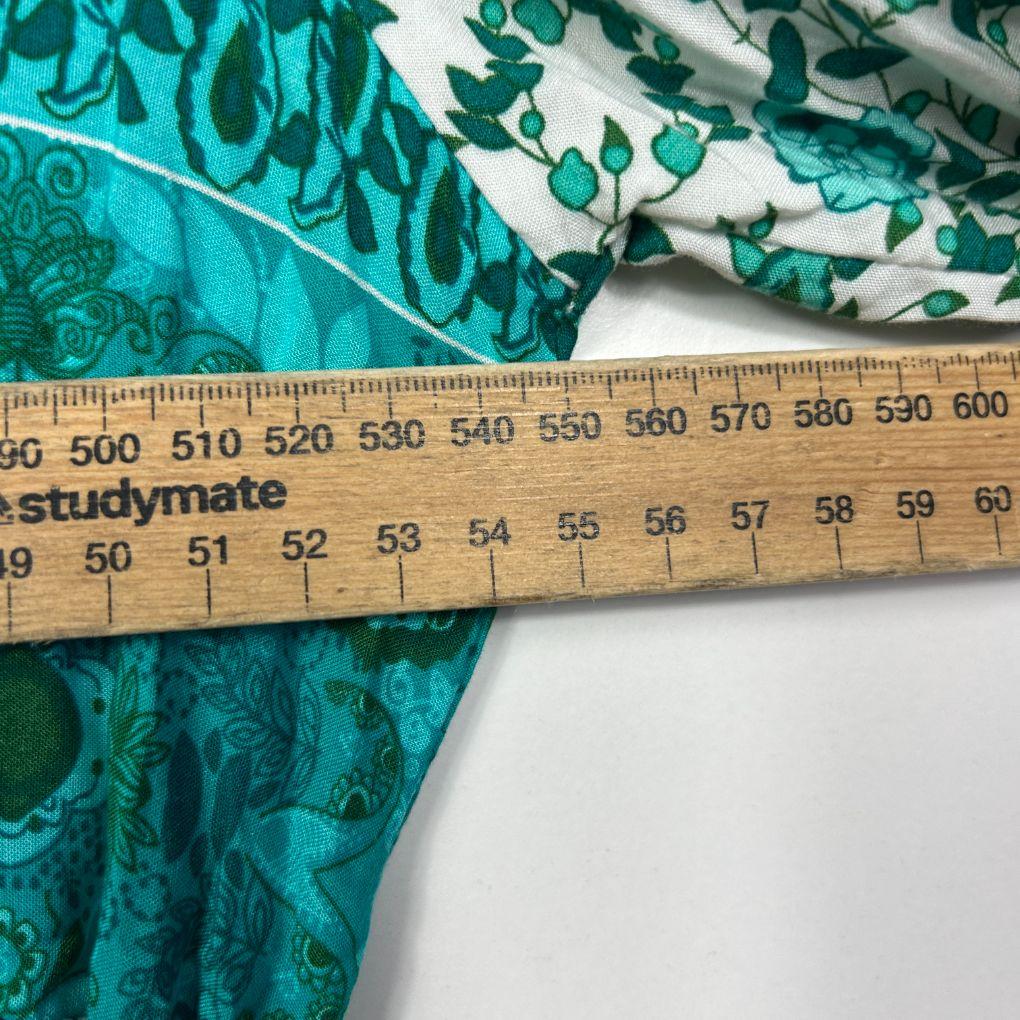 Teal Floral Boho Maxi Dress - Size 16 - Image 7