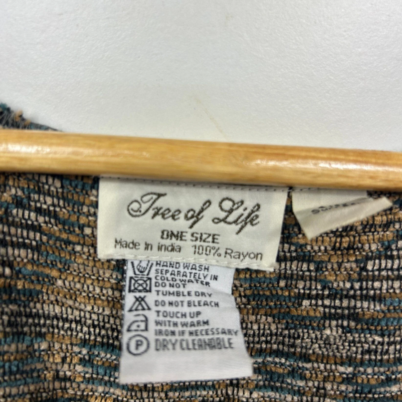 Tree of Life Poncho One Size (Fit up to 22+) Textured Rayon Short Sleeve Boho - Image 5