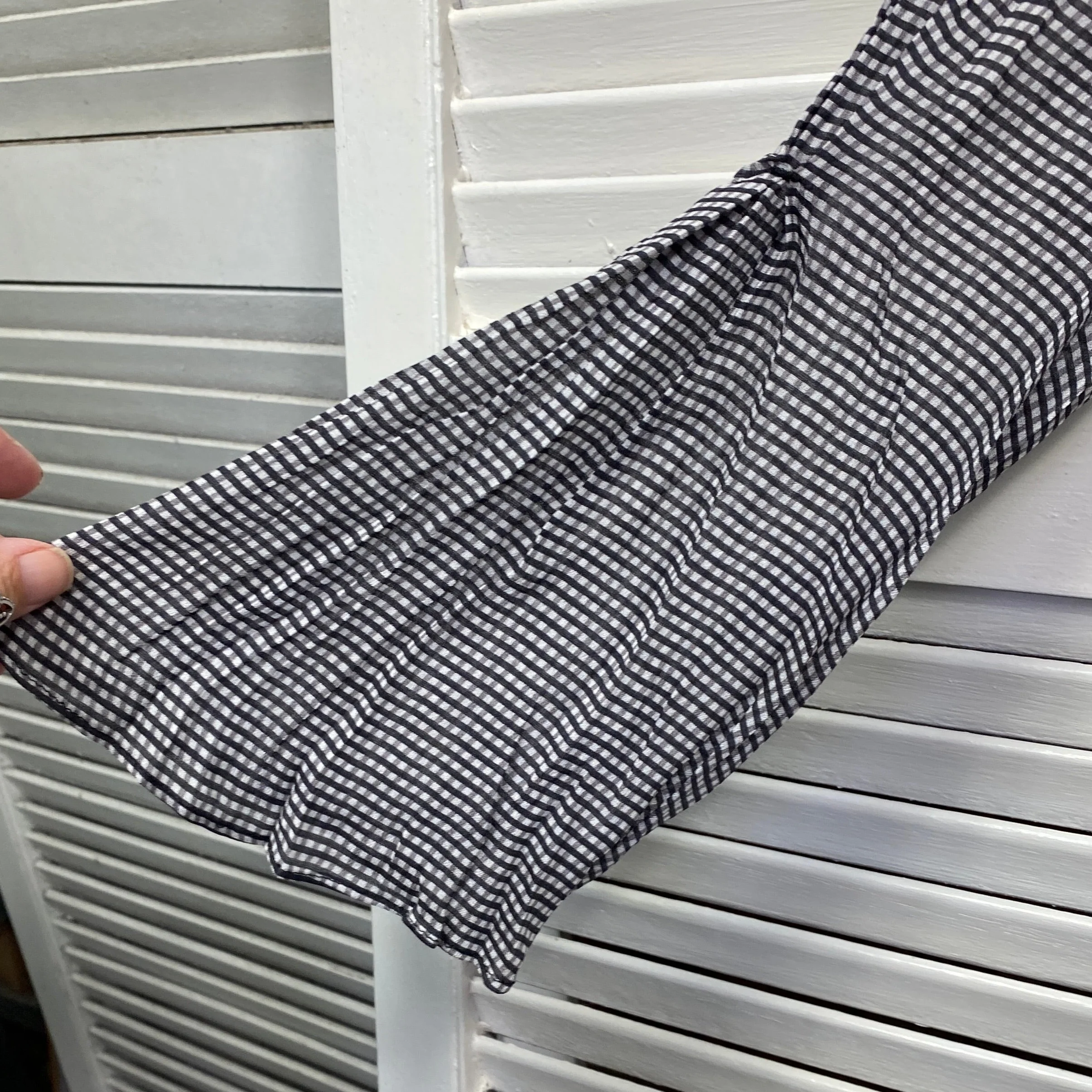 David Lawrence Top Size 14 Long Sleeve Black Check Sheer - Image 4