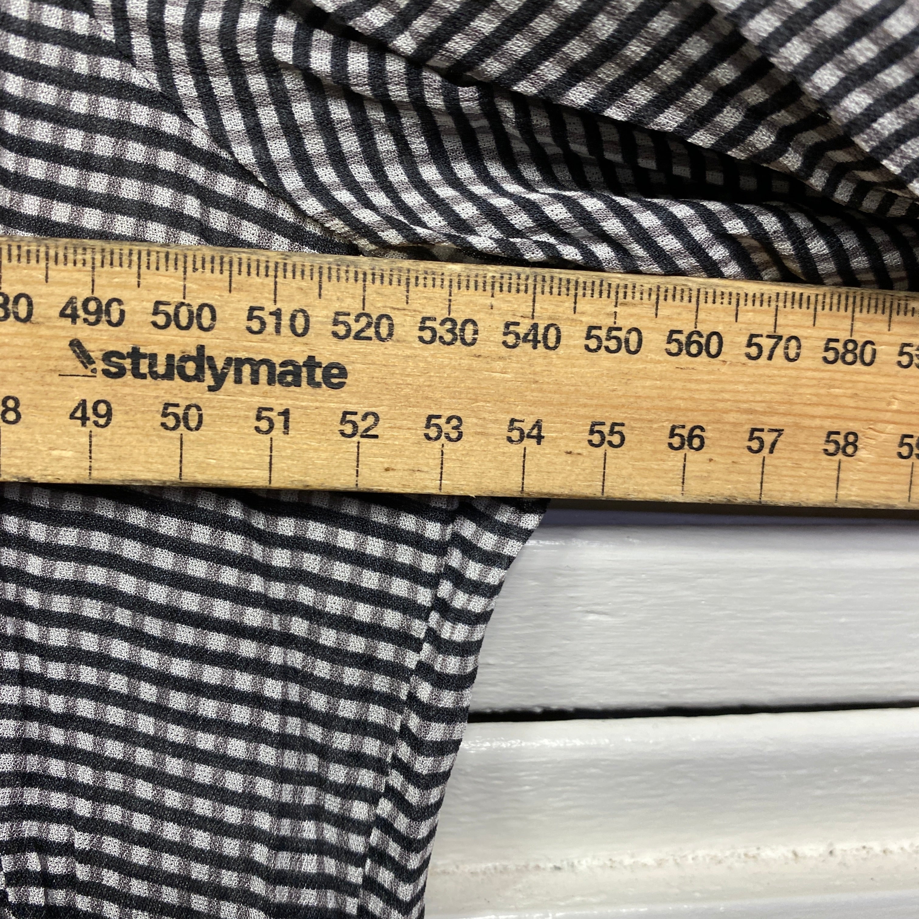 David Lawrence Top Size 14 Long Sleeve Black Check Sheer - Image 8