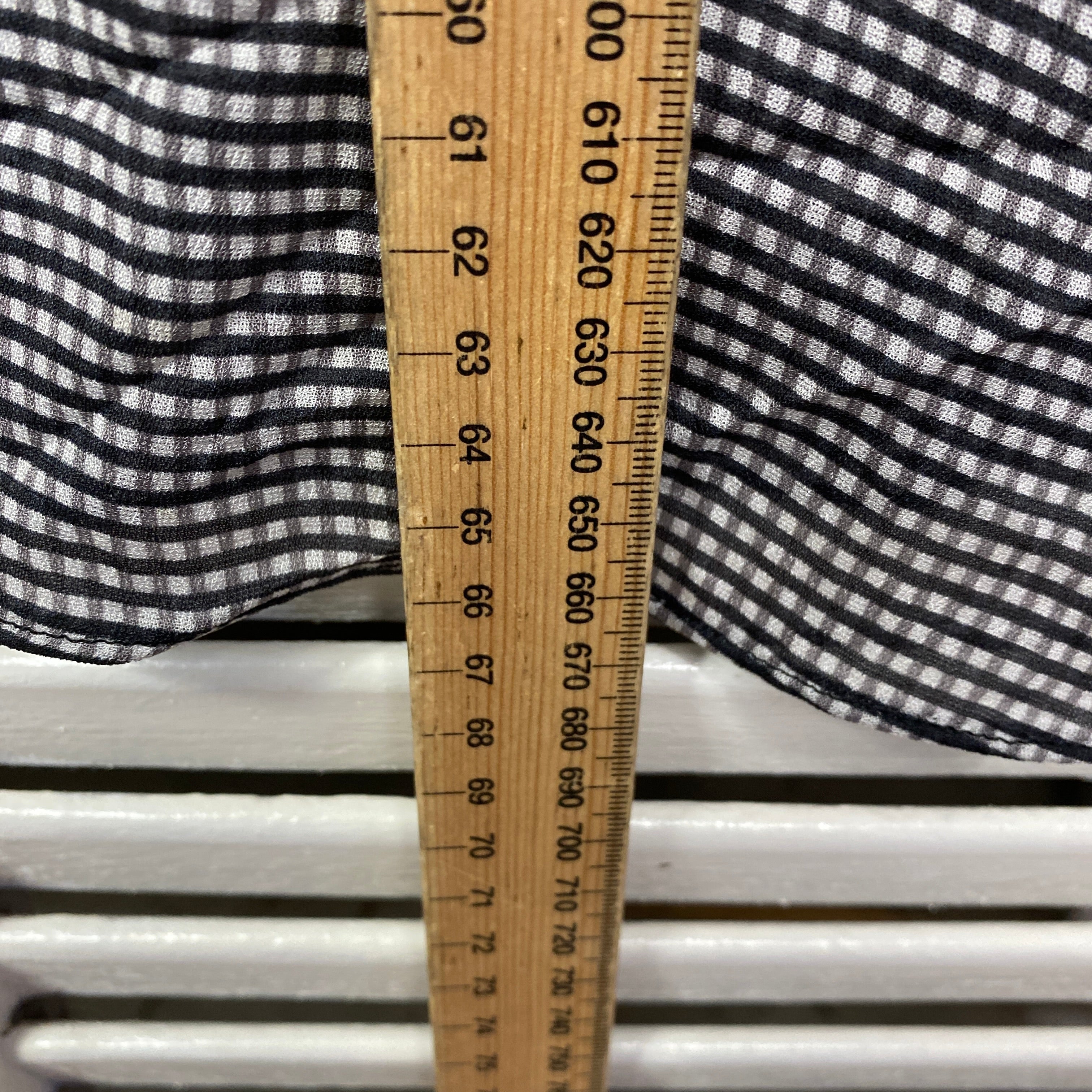 David Lawrence Top Size 14 Long Sleeve Black Check Sheer - Image 9