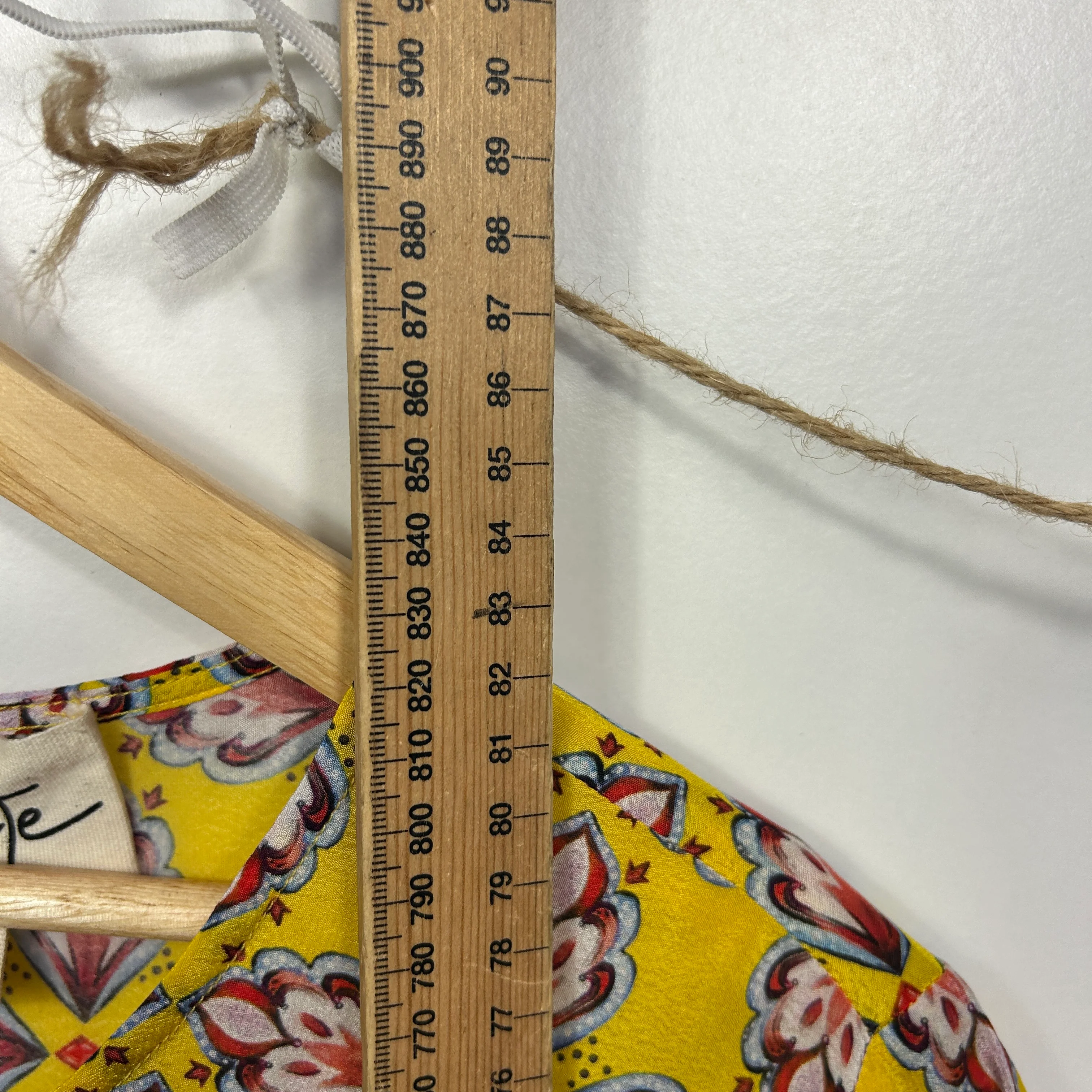 Trelise Copper Curate Mustard Yellow Floral Print Top - Size L - Image 5