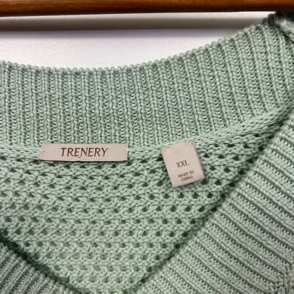 Trenery Green Cotton Knit Jumper - Size XXL - Image 3