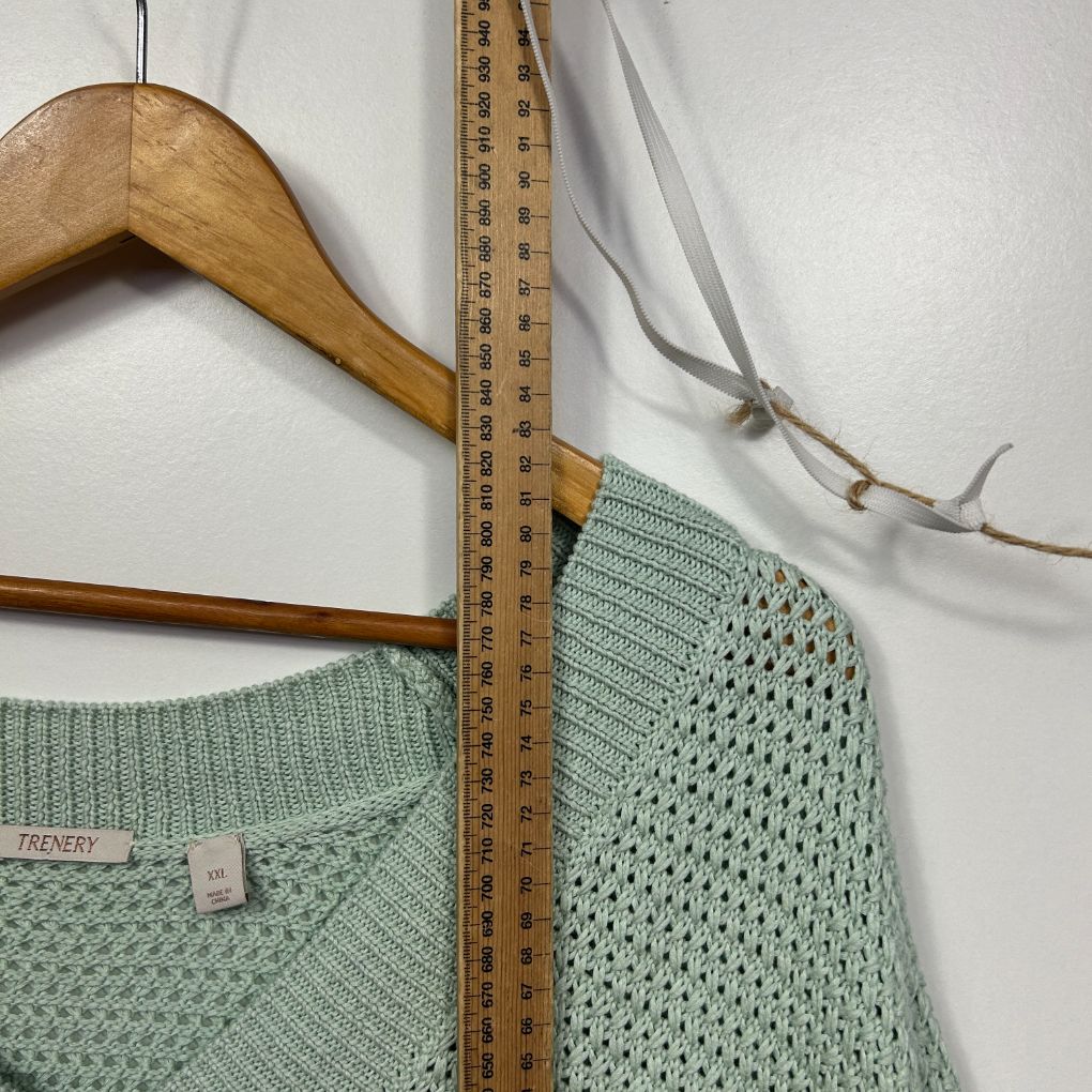 Trenery Green Cotton Knit Jumper - Size XXL - Image 6