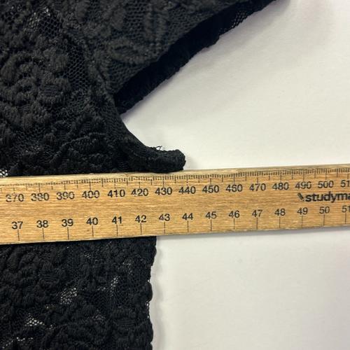 Black Lace Scallop Hem Sheer Top - Size 14 - Image 4