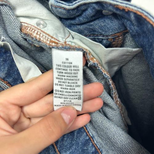 Target Blue Denim Raw Hem Mini Skirt - Size 16 - Image 4