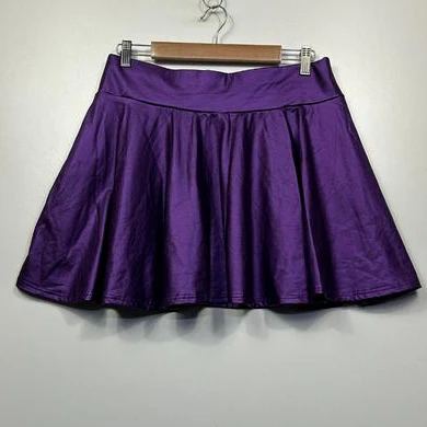 Purple Satin Skater Skirt - Size 1XL - Image 2