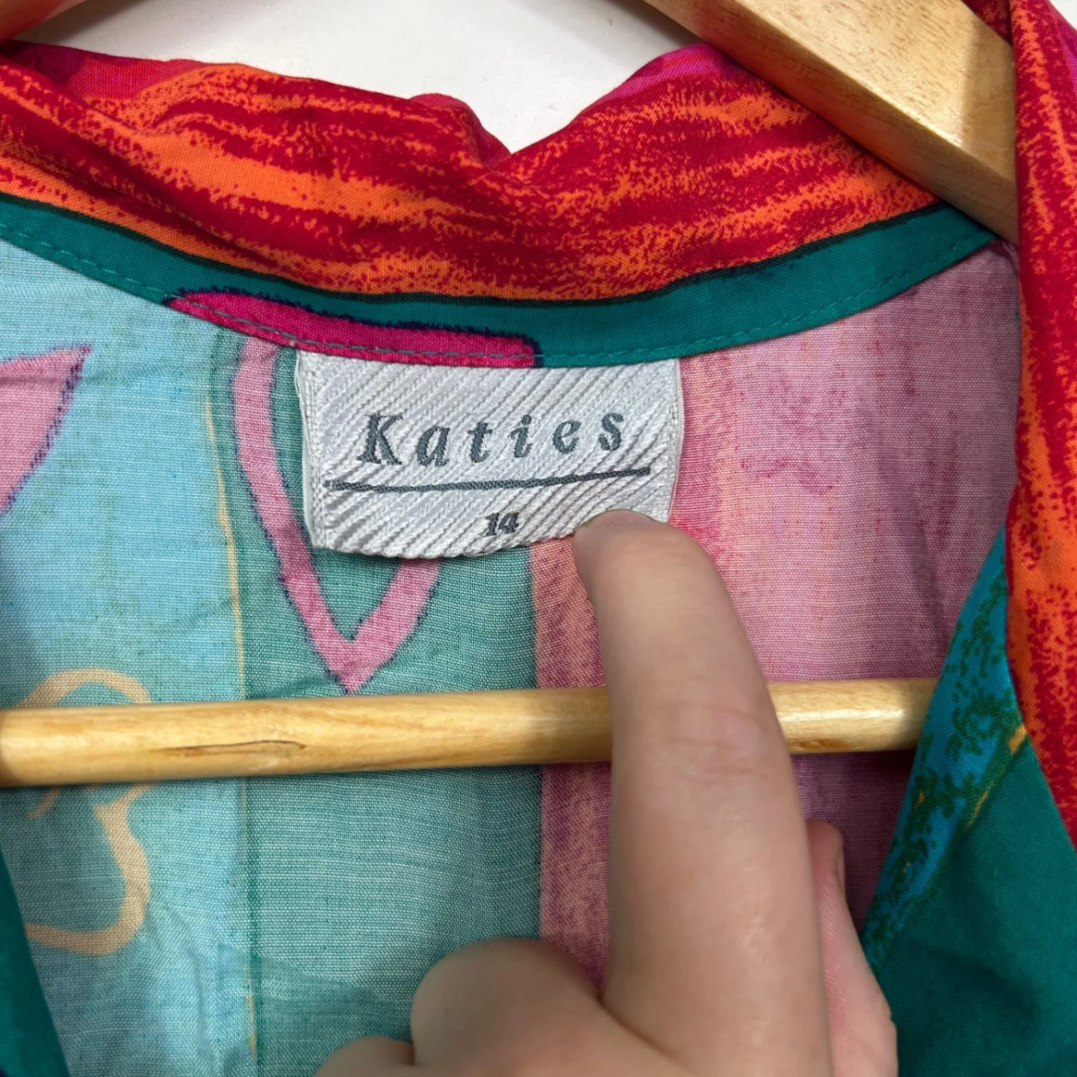 Vintage Katies Sleeveless Top Button Up Multicoloured Size 14 - Image 4