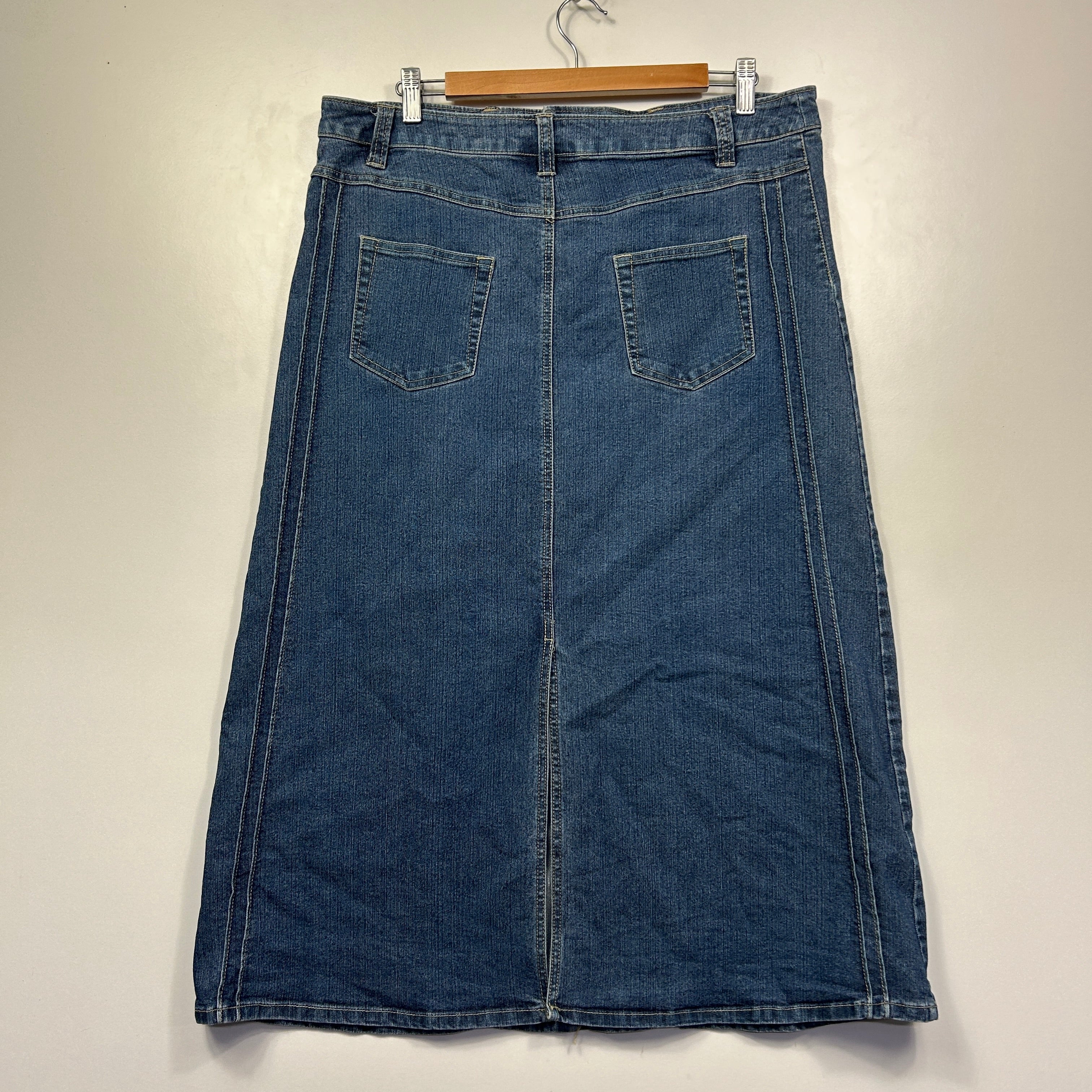 Vintage Millers Blue Denim Maxi Skirt - Size 14 - Image 3