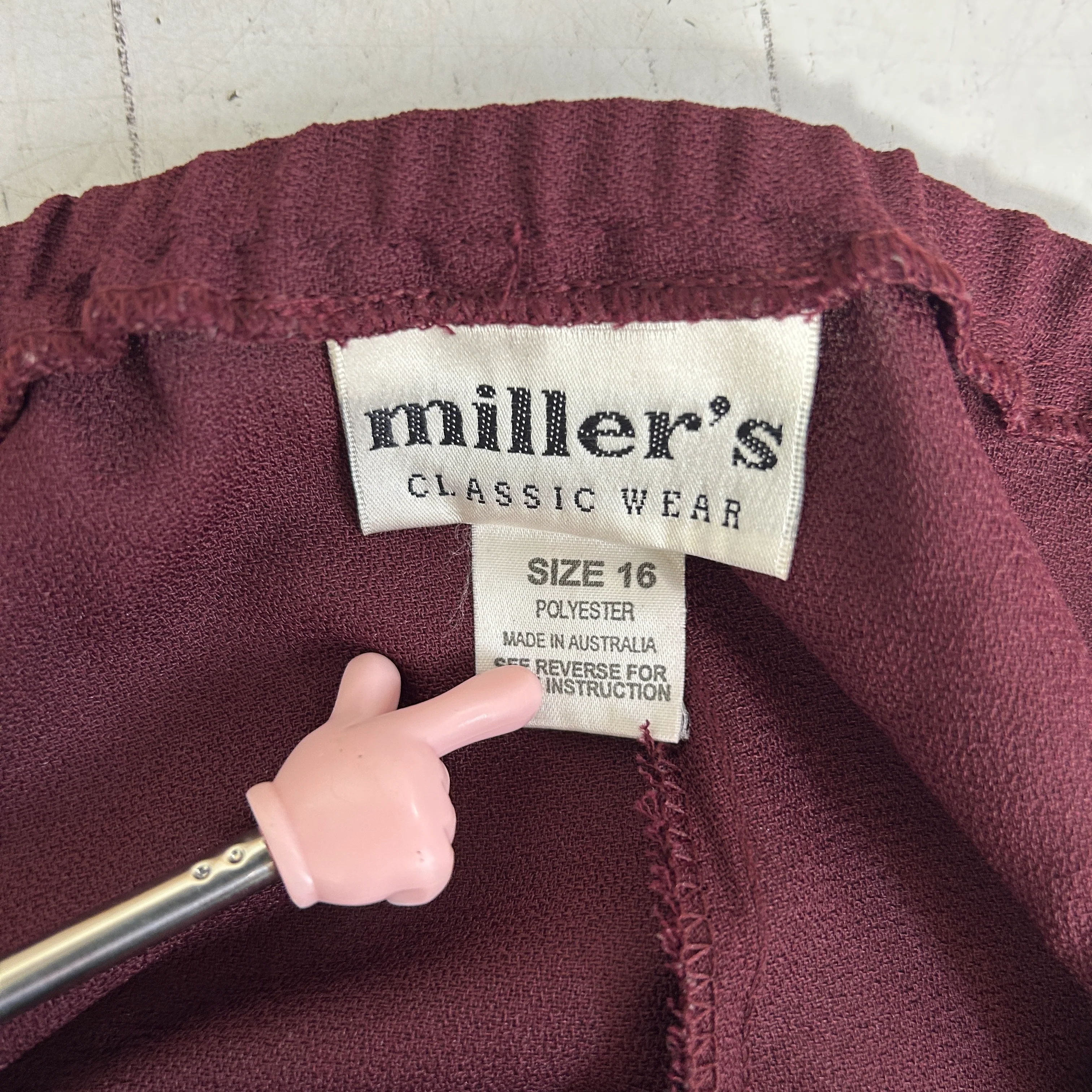 Vintage Millers Burgundy Pleated Pants - Size 16 - Image 2