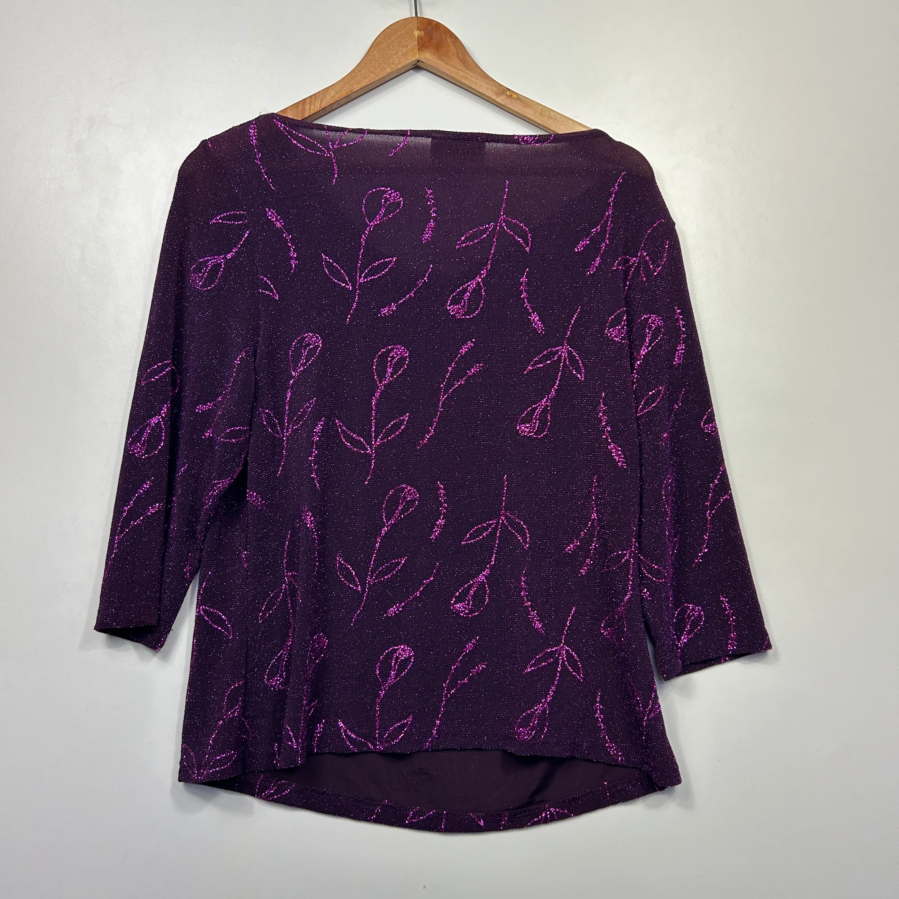 VIntage Millers Purple Sparkly Top - Size 16 - Image 4